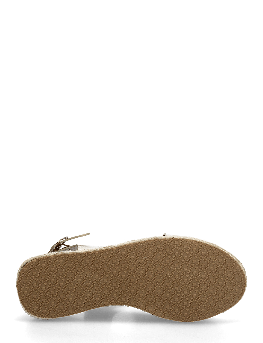 ONLY - ONLMINERVA-2 PU FOIL CROSS STRAP - espadrilles mit absatz - gold colour - 4
