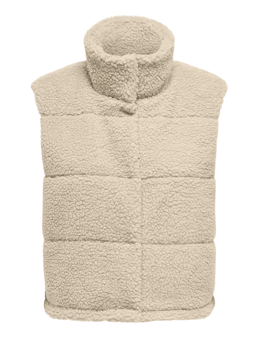 ONLY - ONLSANDRA TEDDY WAISTCOAT OTW NOOS - frühlingsjacken - pumice stone - 1