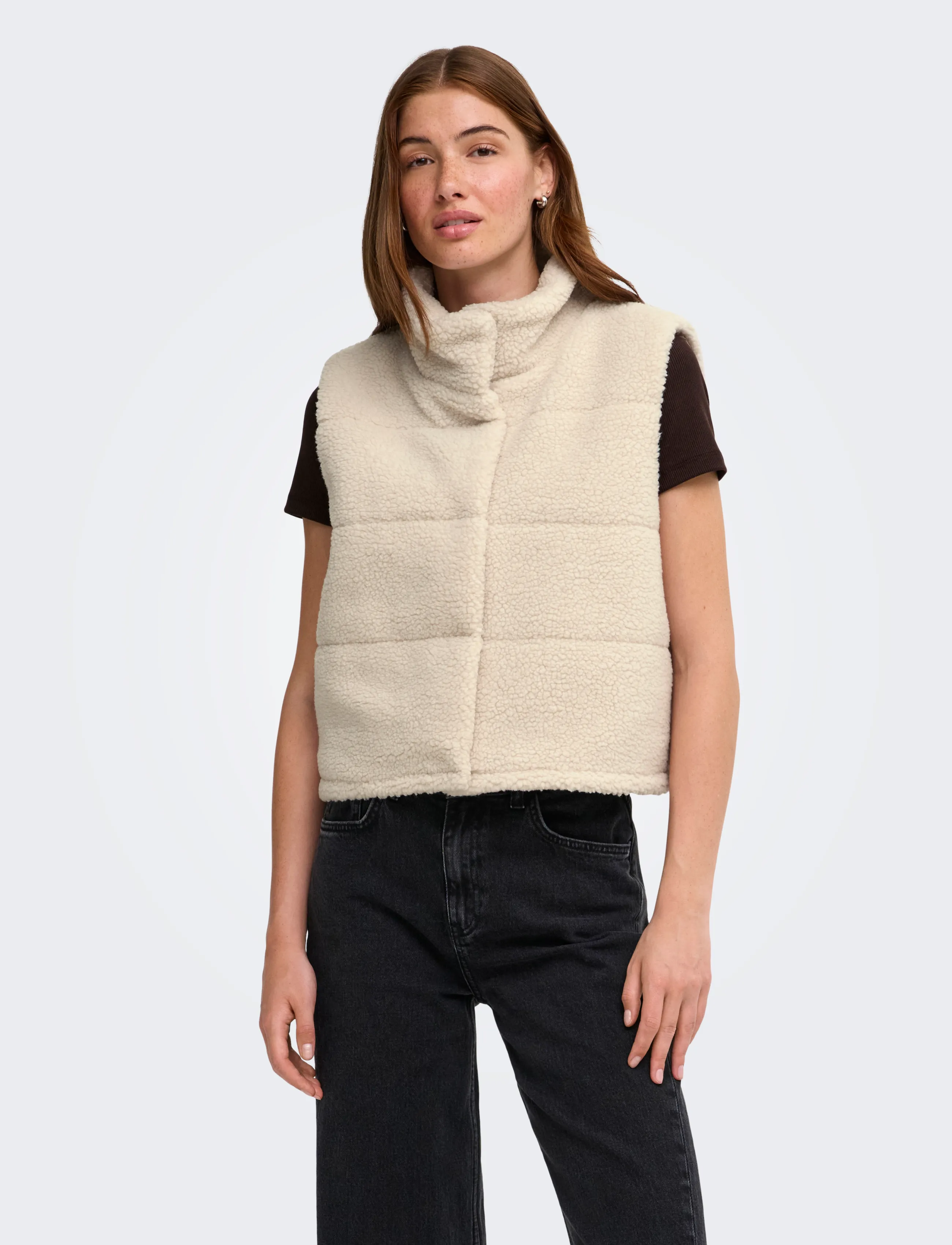 ONLY Onlsandra Teddy Waistcoat Otw Noos, XS, Cream, Veste > Vatterede Veste, Dame