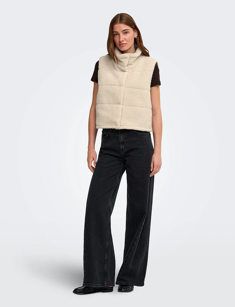 ONLY - ONLSANDRA TEDDY WAISTCOAT OTW NOOS - frühlingsjacken - pumice stone - 4