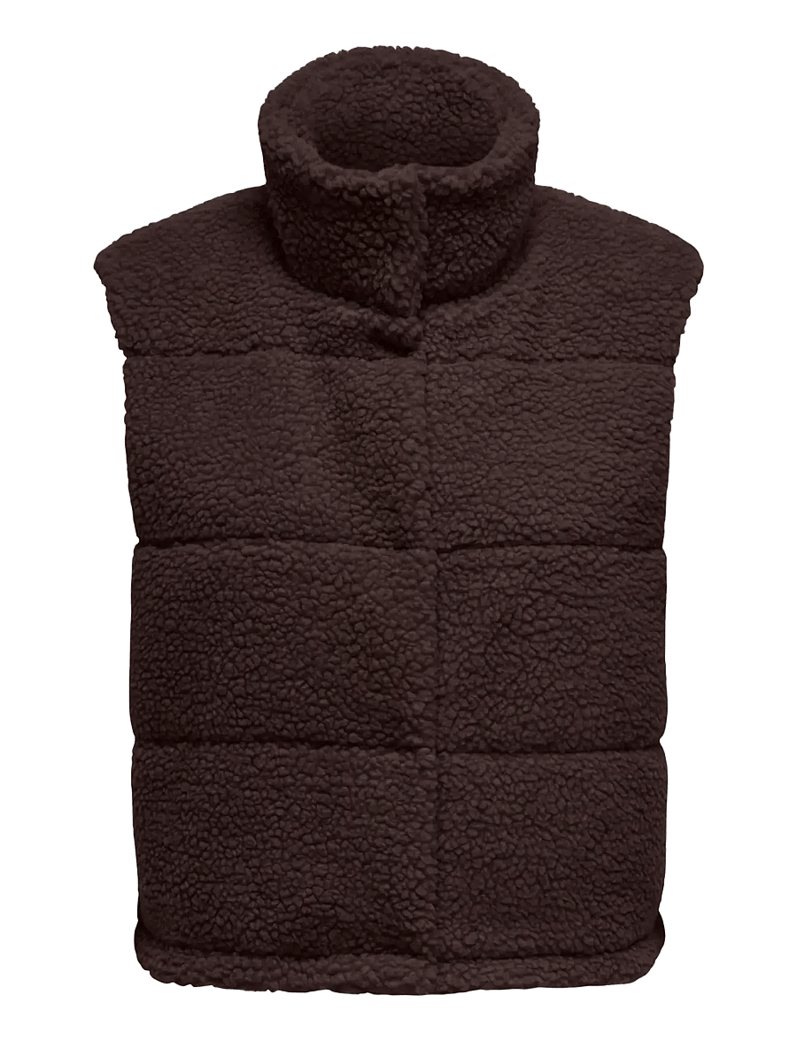 ONLY - ONLSANDRA TEDDY WAISTCOAT OTW NOOS - seal brown - 1