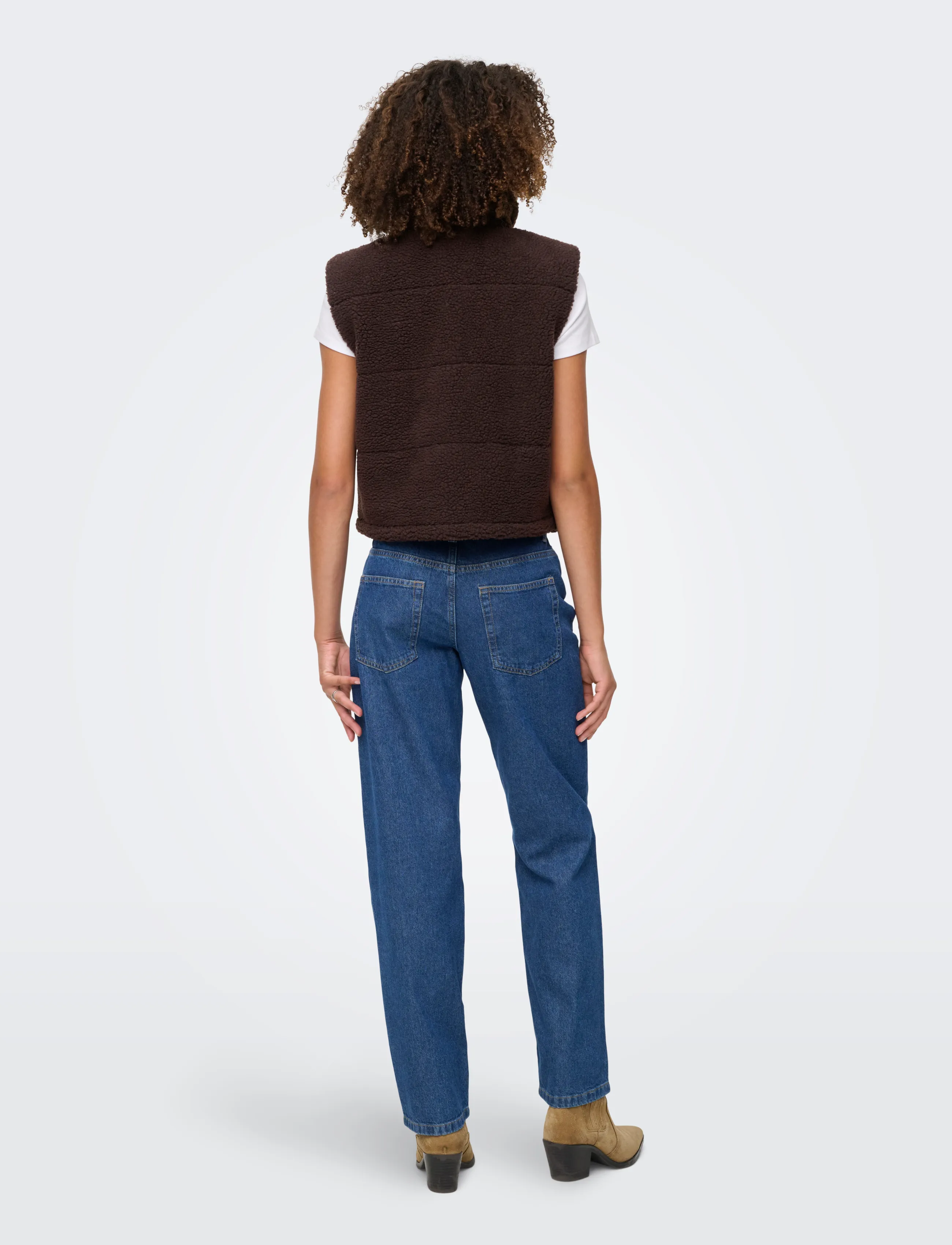 ONLY - ONLSANDRA TEDDY WAISTCOAT OTW NOOS - seal brown - 3