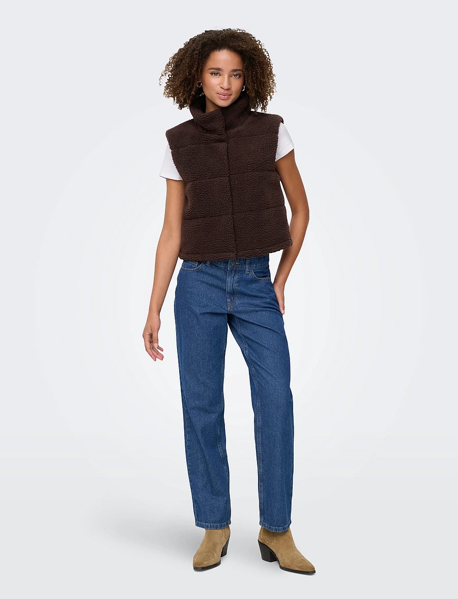 ONLY - ONLSANDRA TEDDY WAISTCOAT OTW NOOS - seal brown - 4