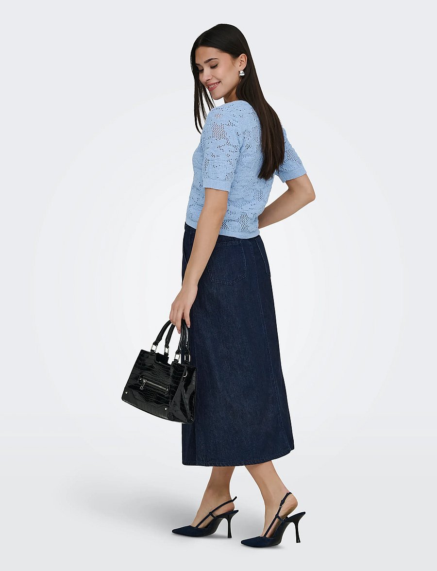 ONLY - ONLMINDY HW LOOSE DNM SKIRT NOOS - denim skirts - dark blue denim - 3