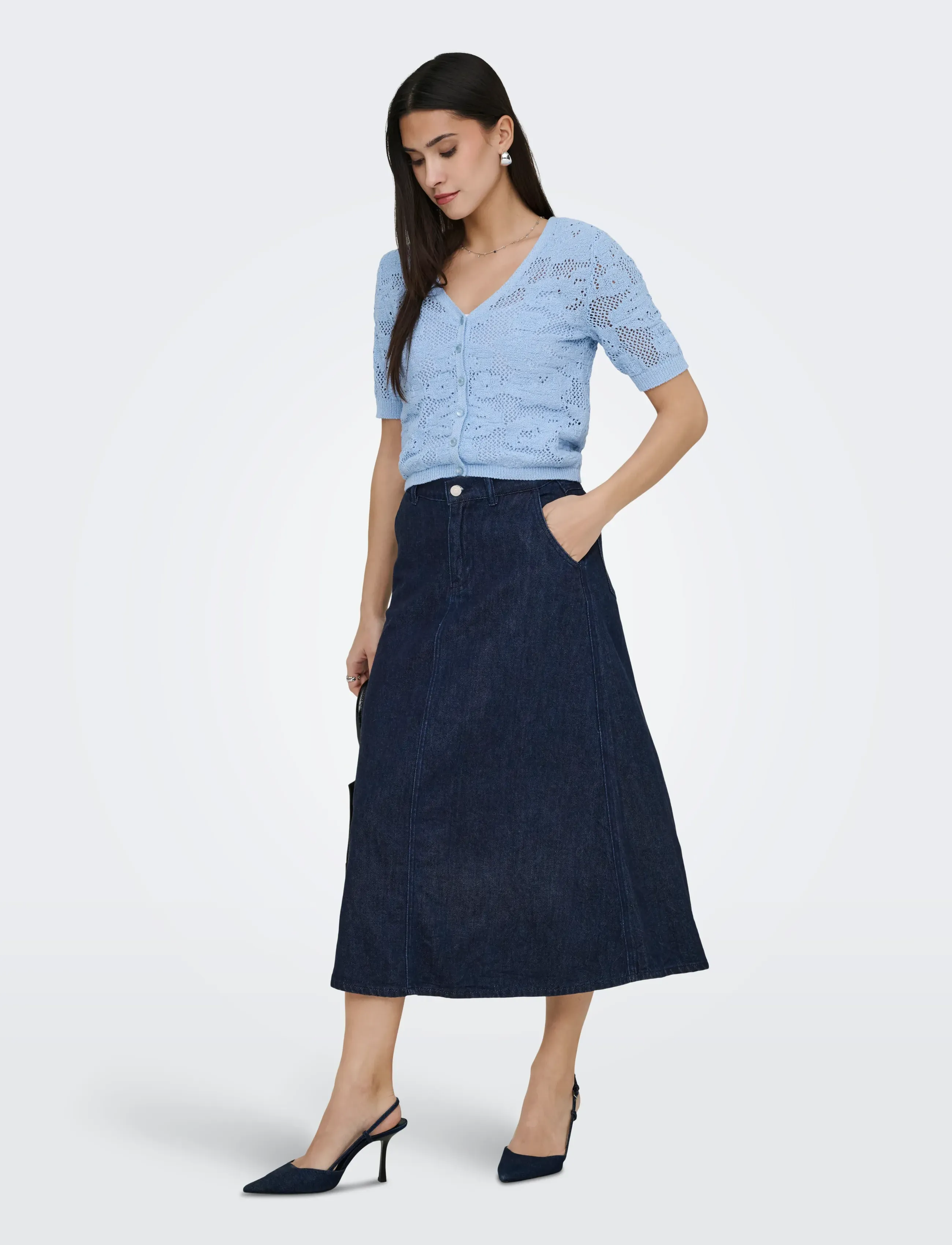 ONLY - ONLMINDY HW LOOSE DNM SKIRT NOOS - farkkuhameet - dark blue denim - 4