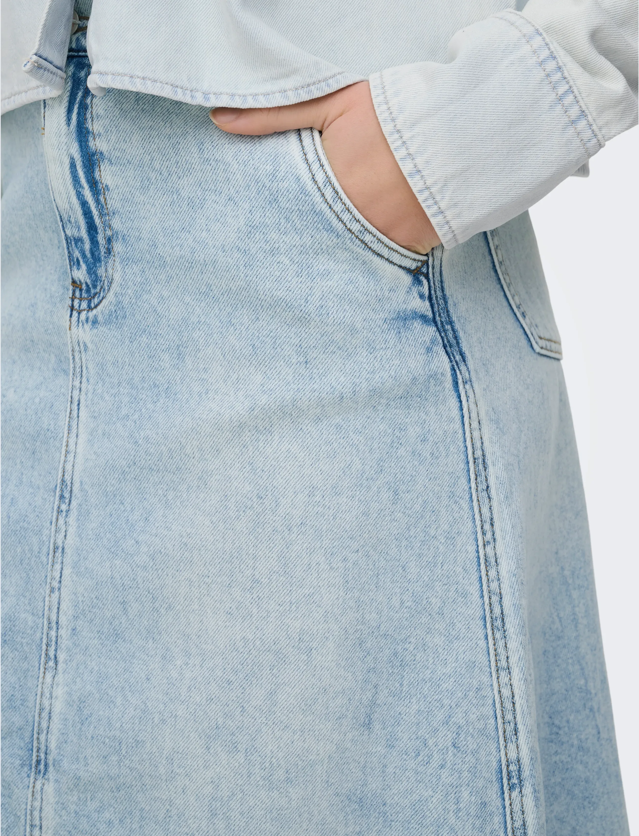 ONLY - ONLMINDY HW LOOSE DNM SKIRT NOOS - gallapils - light blue denim - 5