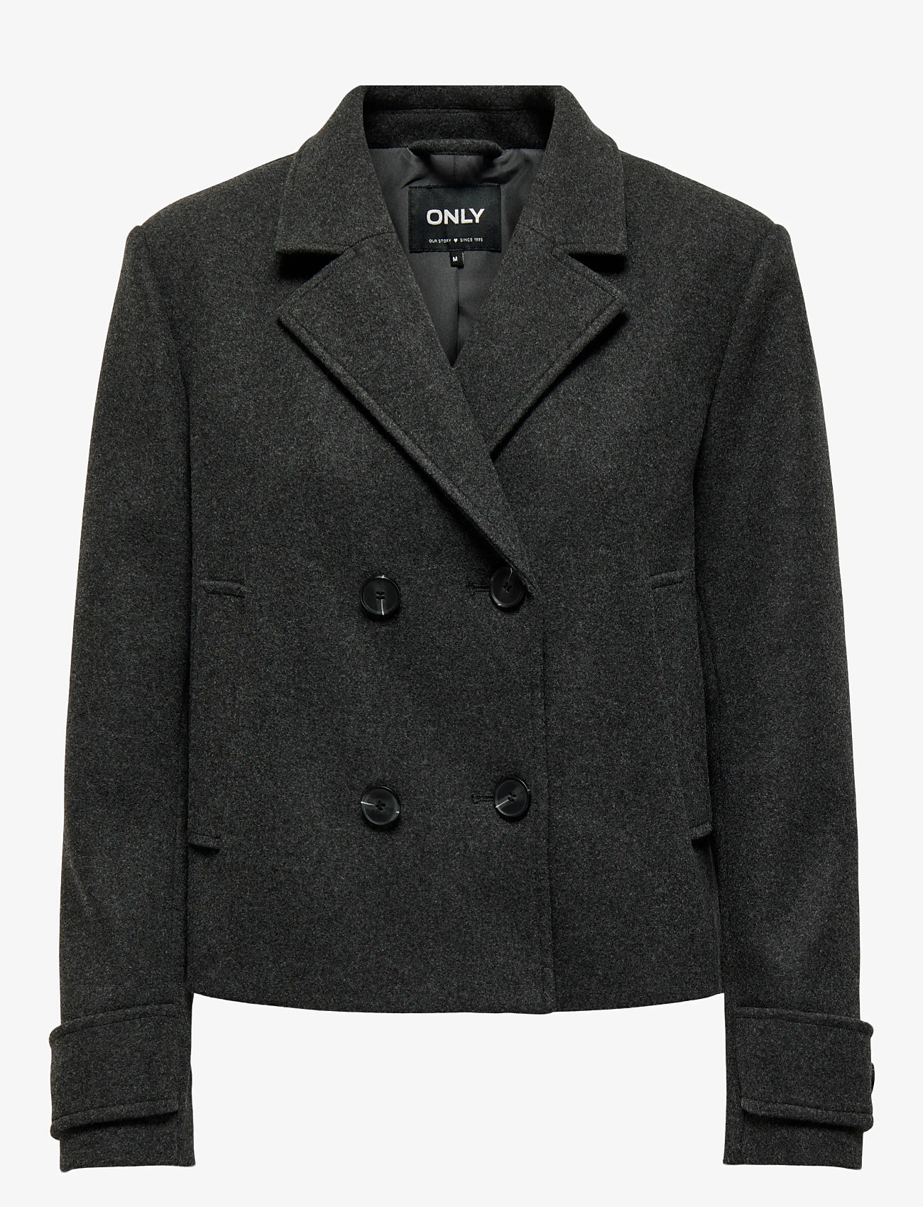 ONLY - ONLFREJA LIFE SHORT DB JACKET OTW NOOS - herbstjacken - dark grey melange - 0