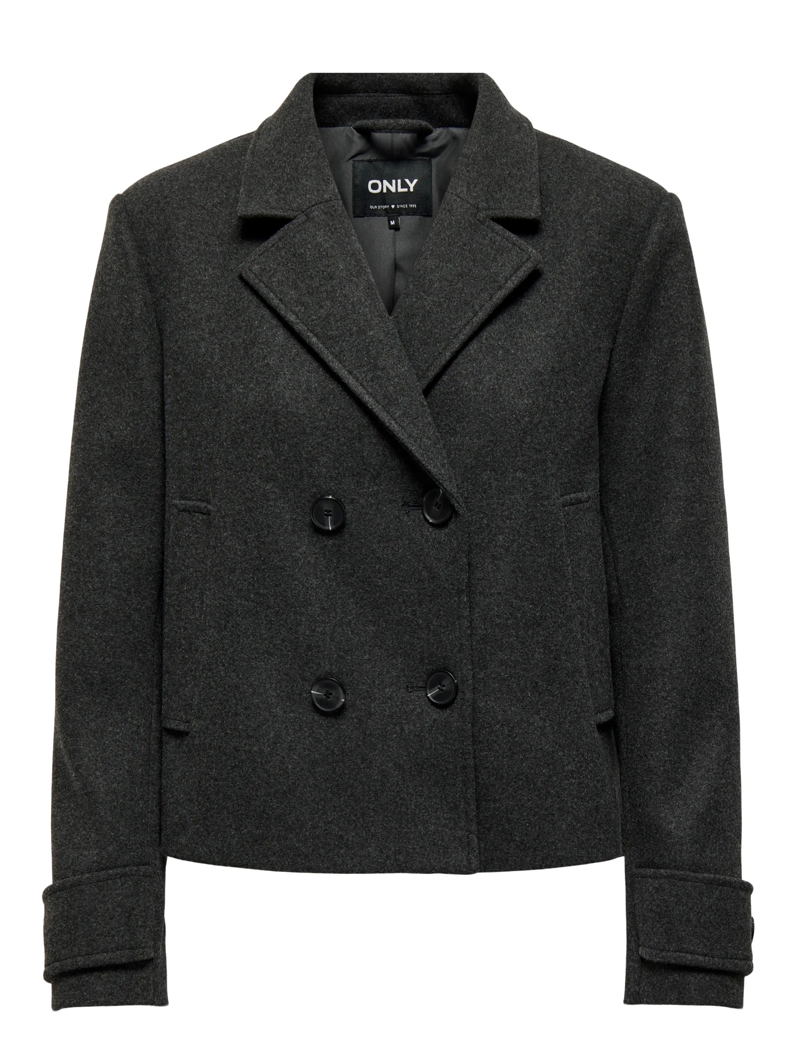 ONLY ONLFREJA LIFE SHORT DB JACKET OTW NOOS - Rõivad - DARK GREY MELANGE / grey