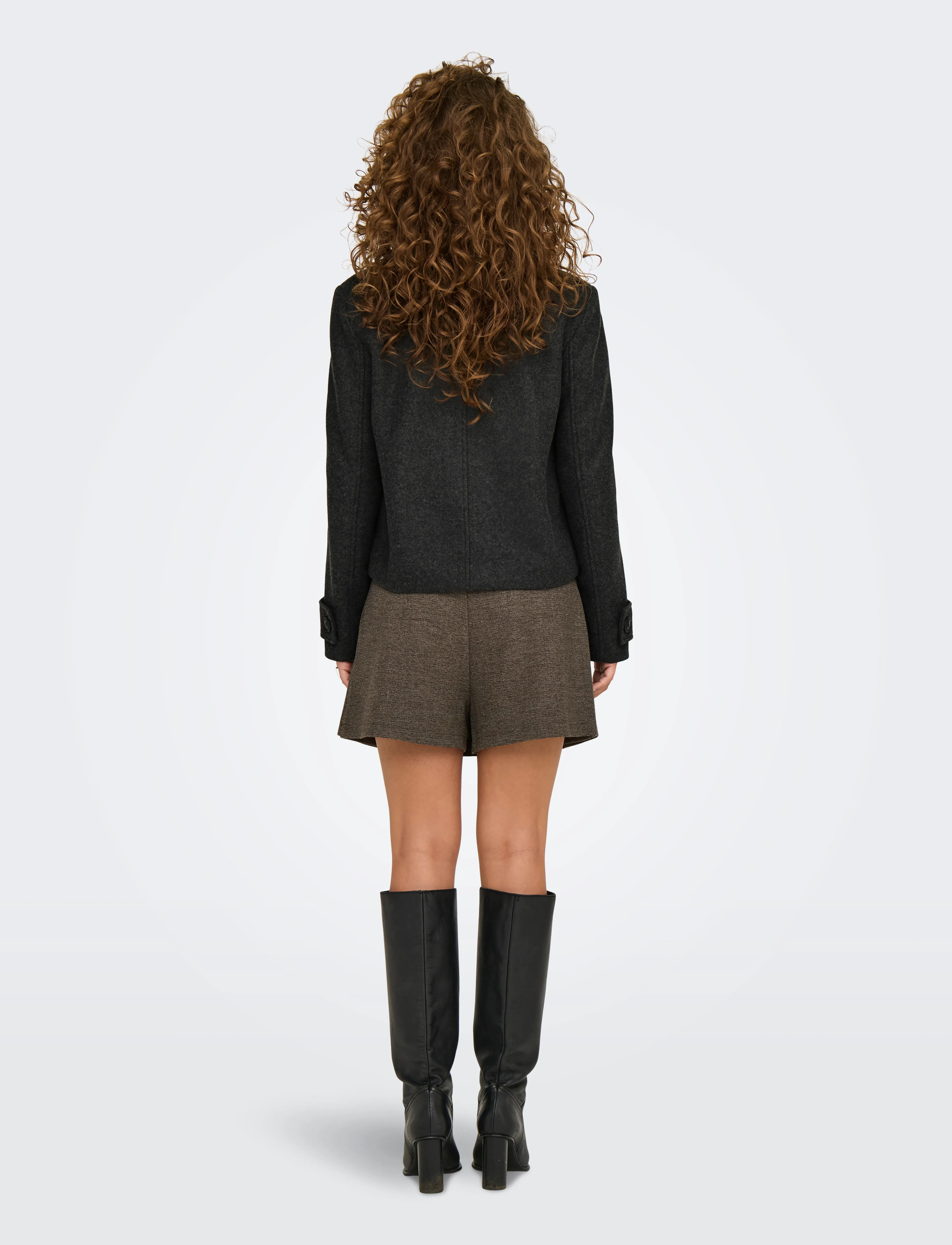 ONLY - ONLFREJA LIFE SHORT DB JACKET OTW NOOS - dark grey melange - 3