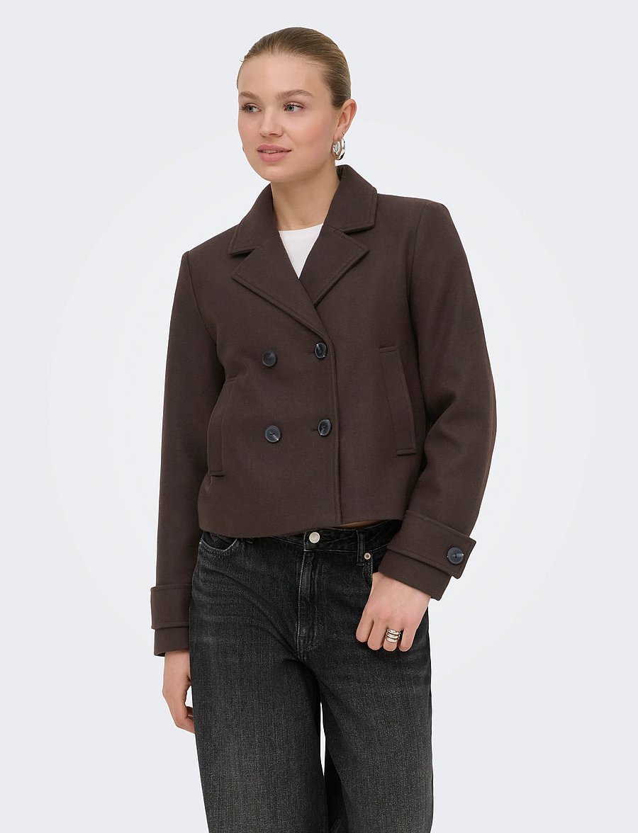 ONLY - ONLFREJA SHORT DB JACKET OTW NOOS - hot fudge - 0