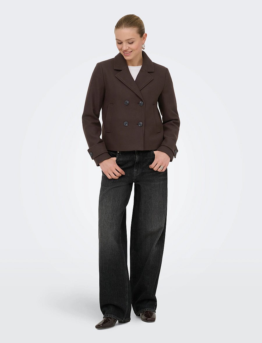 ONLY - ONLFREJA SHORT DB JACKET OTW NOOS - hot fudge - 4