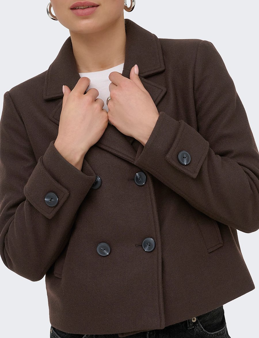 ONLY - ONLFREJA SHORT DB JACKET OTW NOOS - hot fudge - 5