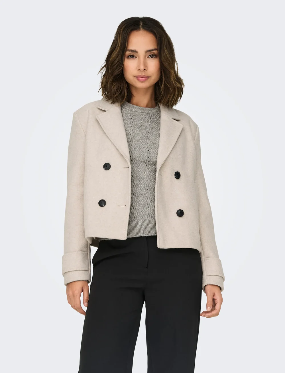 ONLY - ONLFREJA LIFE SHORT DB JACKET OTW NOOS - lyhyet takit - pumice stone - 0