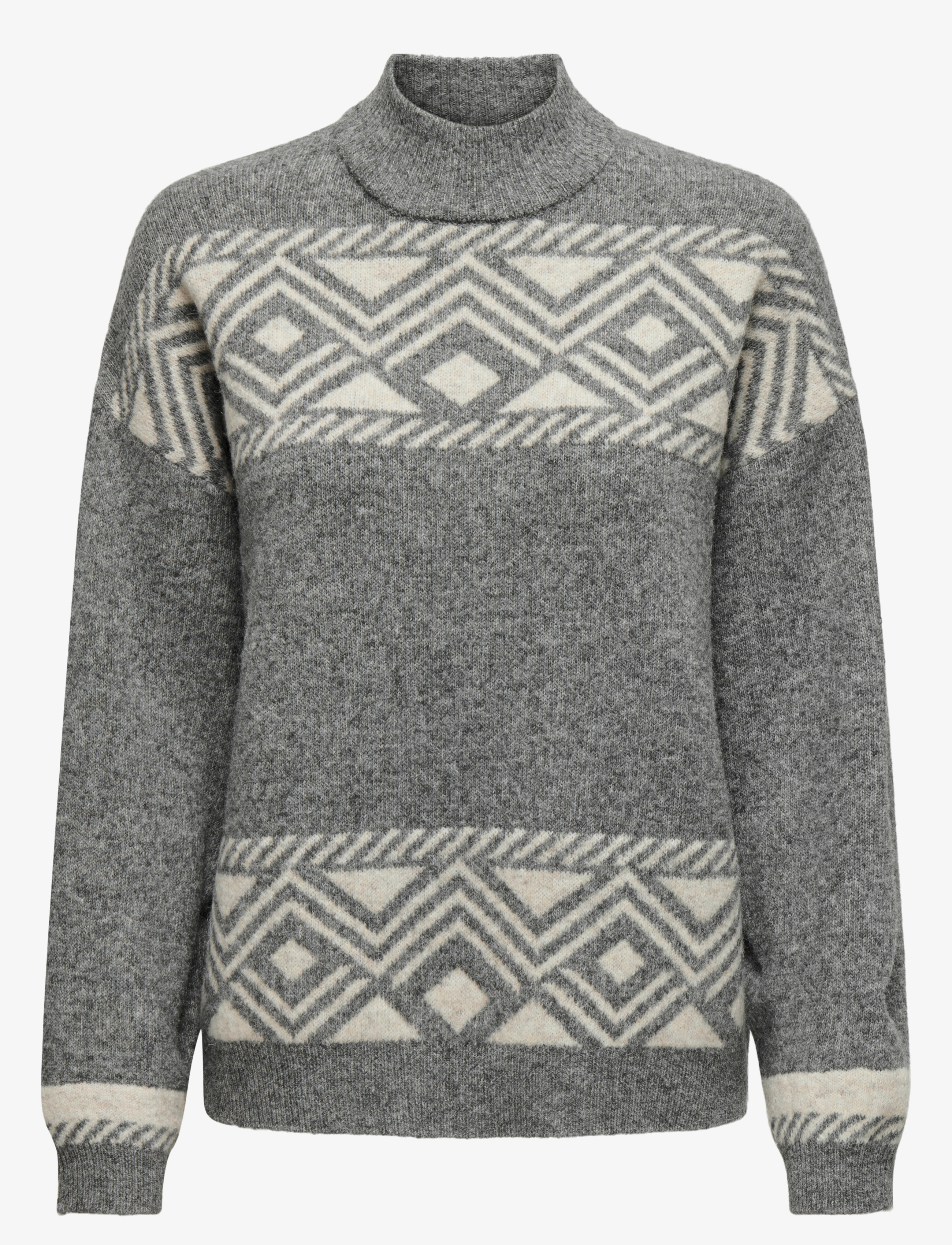 ONLY ONLVICTORIA L/S PULLOVER KNT NOOS - Strickmode - MEDIUM GREY MELANGE / grey