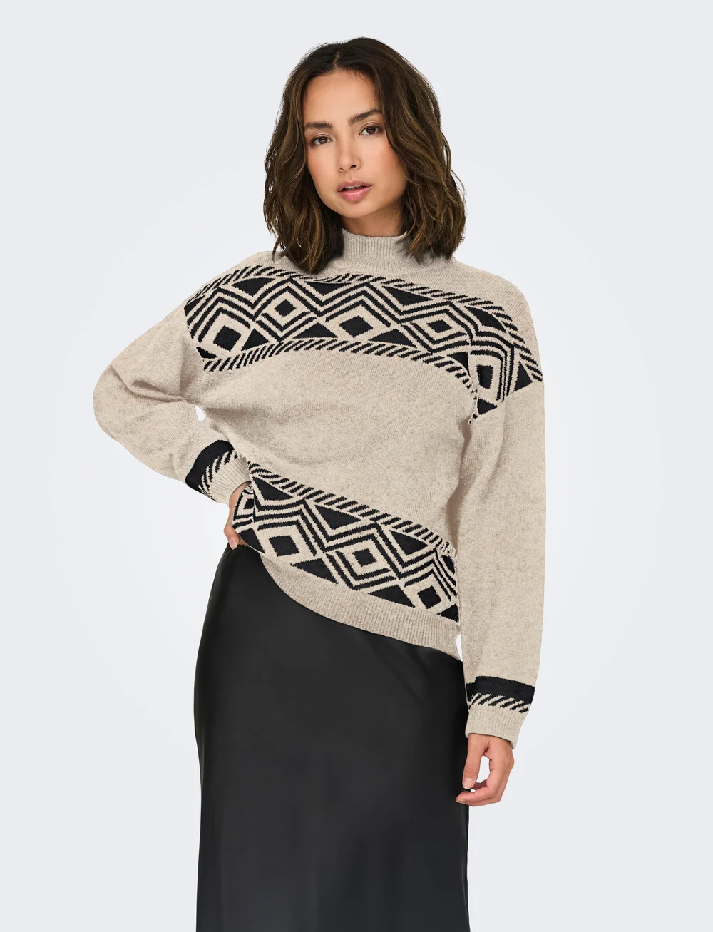 ONLY - ONLVICTORIA L/S PULLOVER KNT NOOS - kasdienis stilius - pumice stone - 0