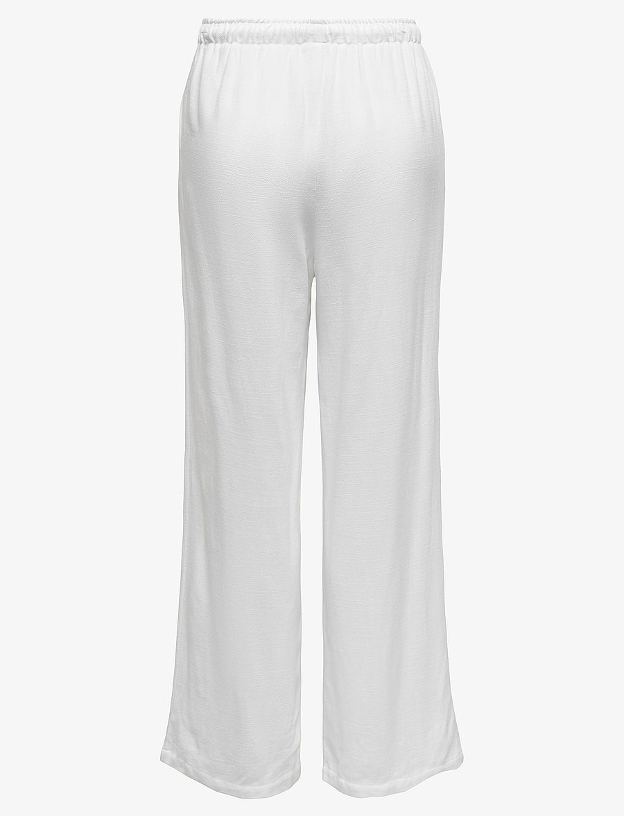 ONLY - ONLSIESTA MW PULL-UP LINEN BL PNT NOOS - linnebyxor - bright white - 2