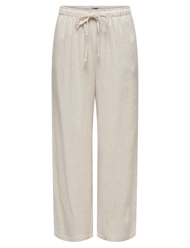 ONLY - ONLSIESTA MW PULL-UP LINEN BL PNT NOOS - hørbukser - moonbeam - 1