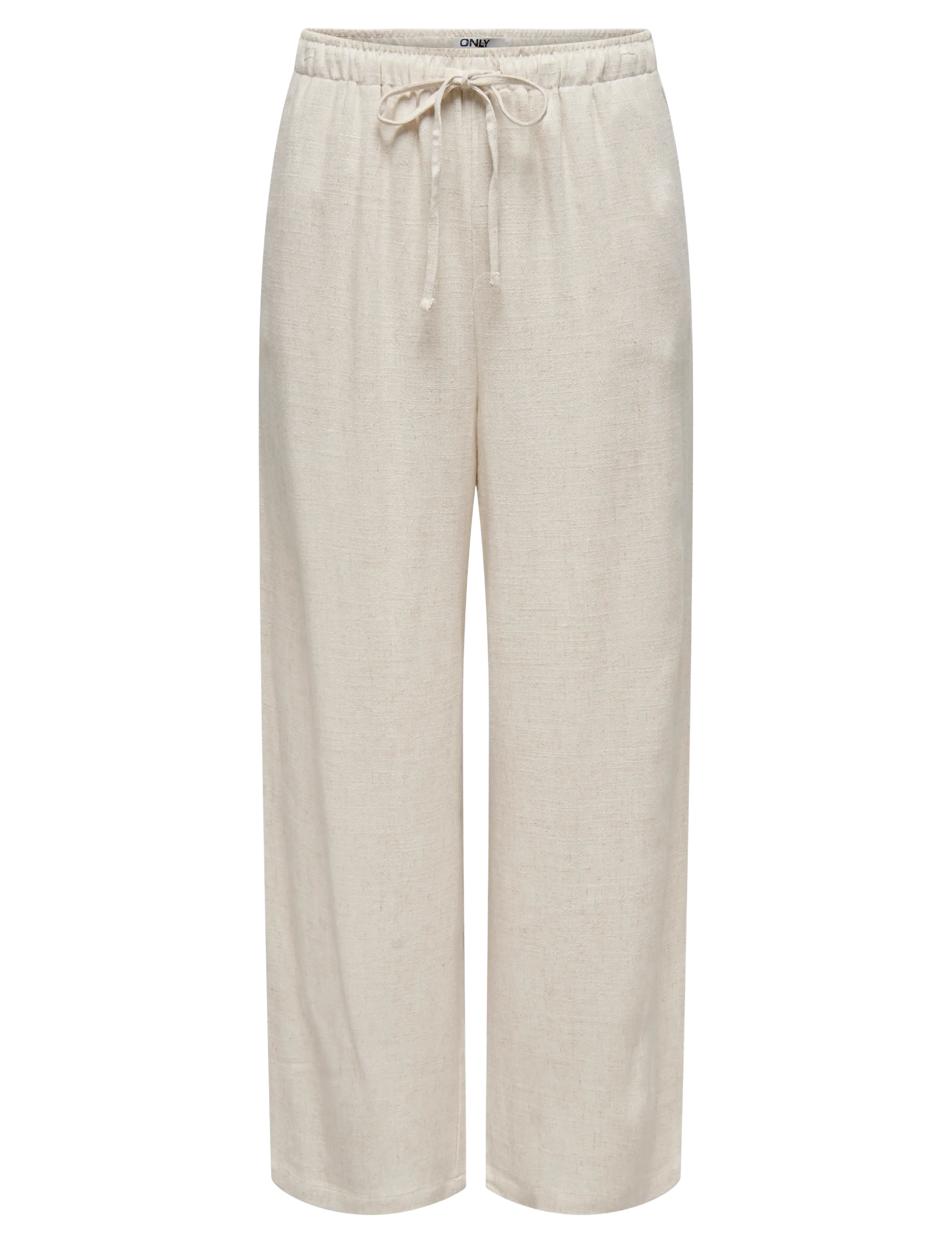 ONLY ONLSIESTA MW PULL-UP LINEN BL PNT NOOS - Kleidung - MOONBEAM / beige