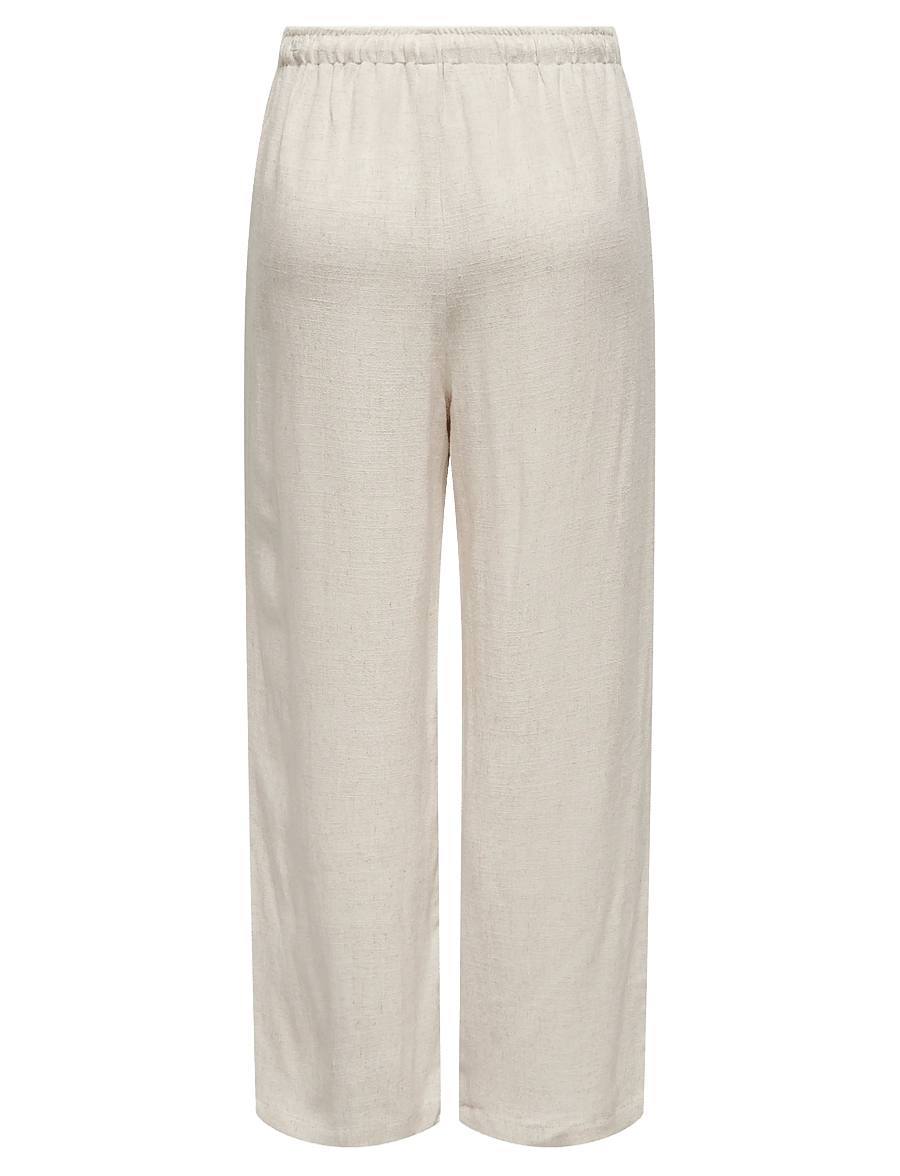 ONLY - ONLSIESTA MW PULL-UP LINEN BL PNT NOOS - lininės kelnės - moonbeam - 2