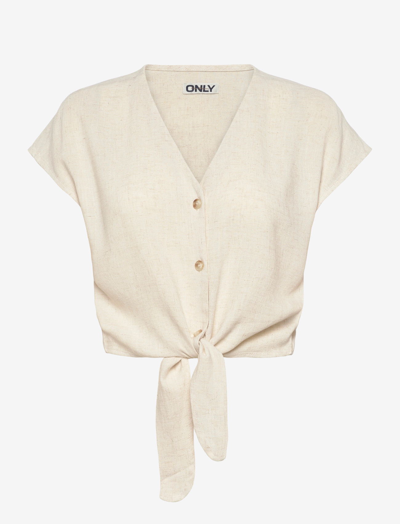 ONLY - ONLSIESTA SS KNOT LIN BL SHIRT PNT NOOS - stytterma skyrtur - moonbeam - 1