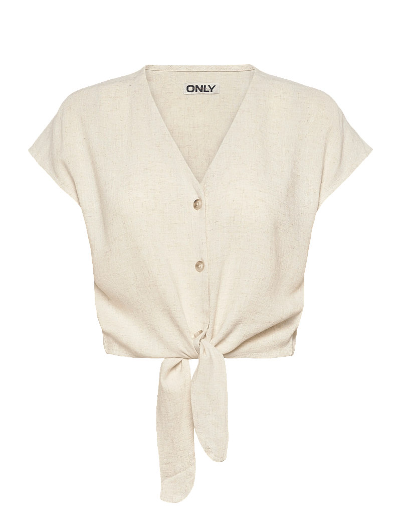 ONLY - ONLSIESTA SS KNOT LIN BL SHIRT PNT NOOS - stytterma skyrtur - moonbeam - 1