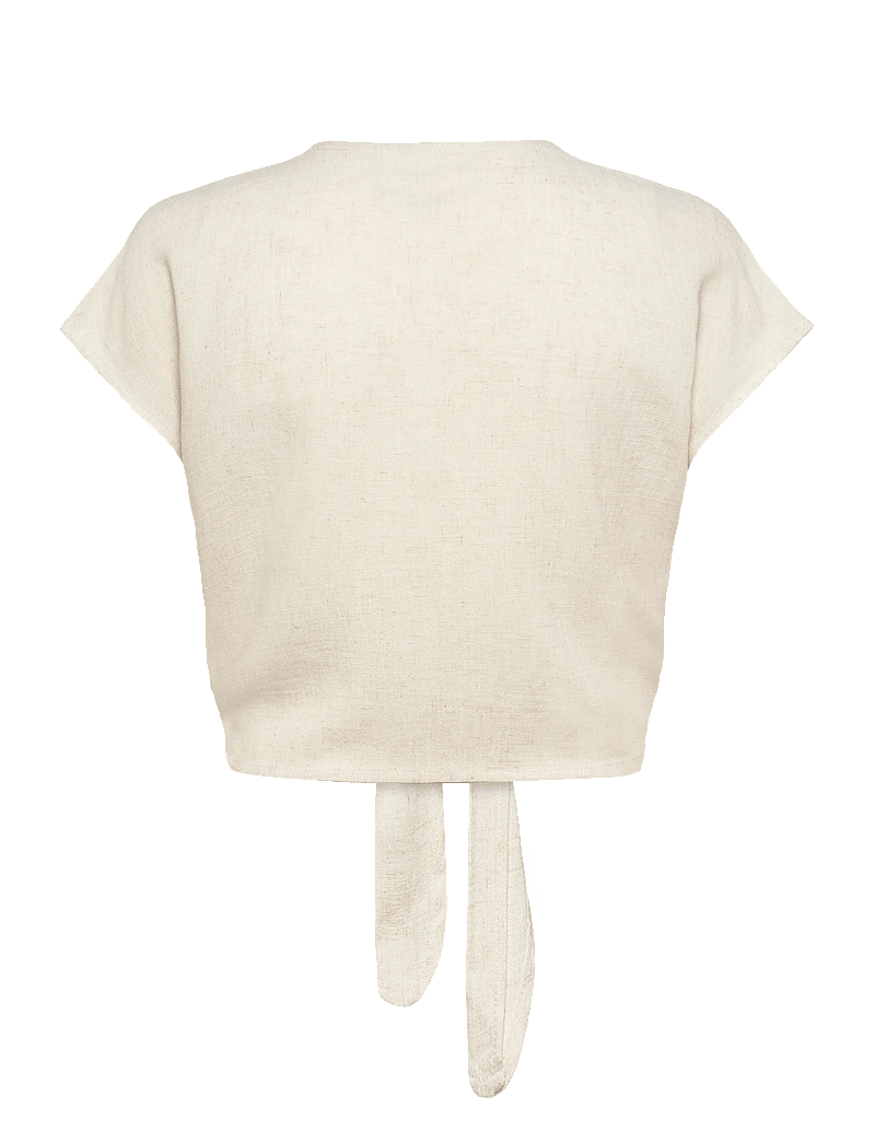 ONLY - ONLSIESTA SS KNOT LIN BL SHIRT PNT NOOS - stytterma skyrtur - moonbeam - 2