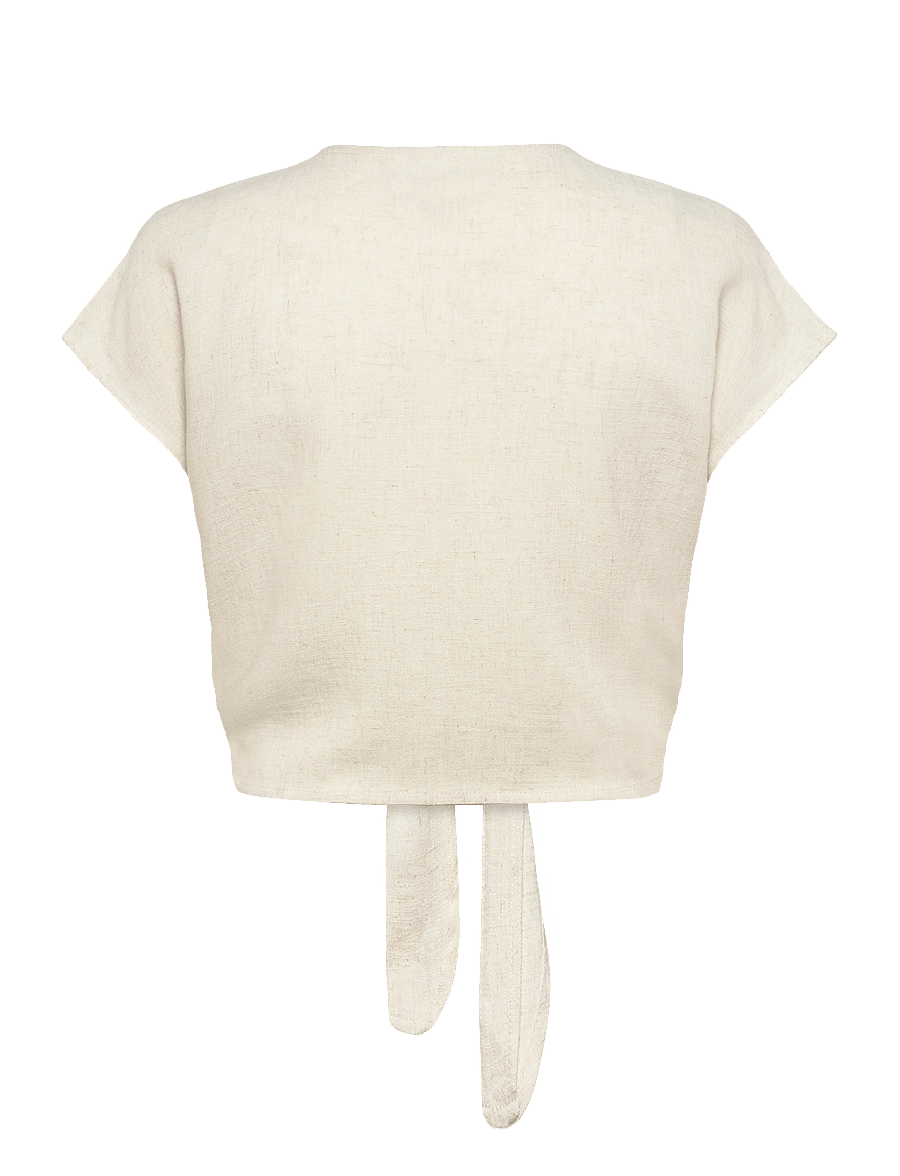 ONLY - ONLSIESTA SS KNOT LIN BL SHIRT PNT NOOS - kurzärmlige hemden - moonbeam - 2