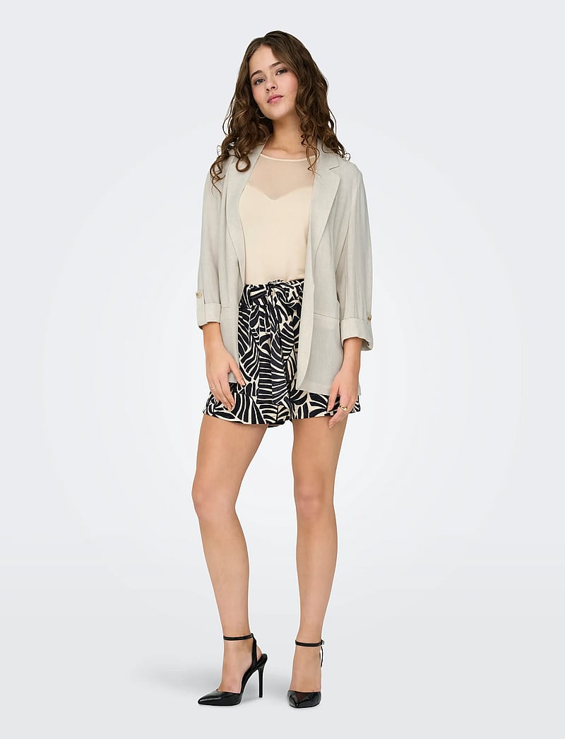 ONLY - ONLSIESTA 3/4 OPEN LIN BL BLAZE TLR NOOS - oversize blazer - moonbeam - 4