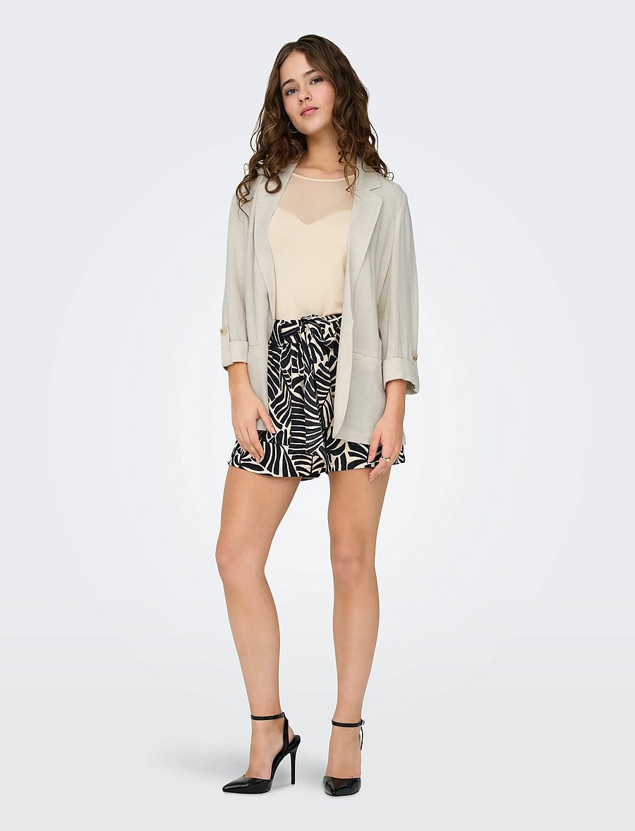 ONLY - ONLSIESTA 3/4 OPEN LIN BL BLAZE TLR NOOS - oversized blazere - moonbeam - 4