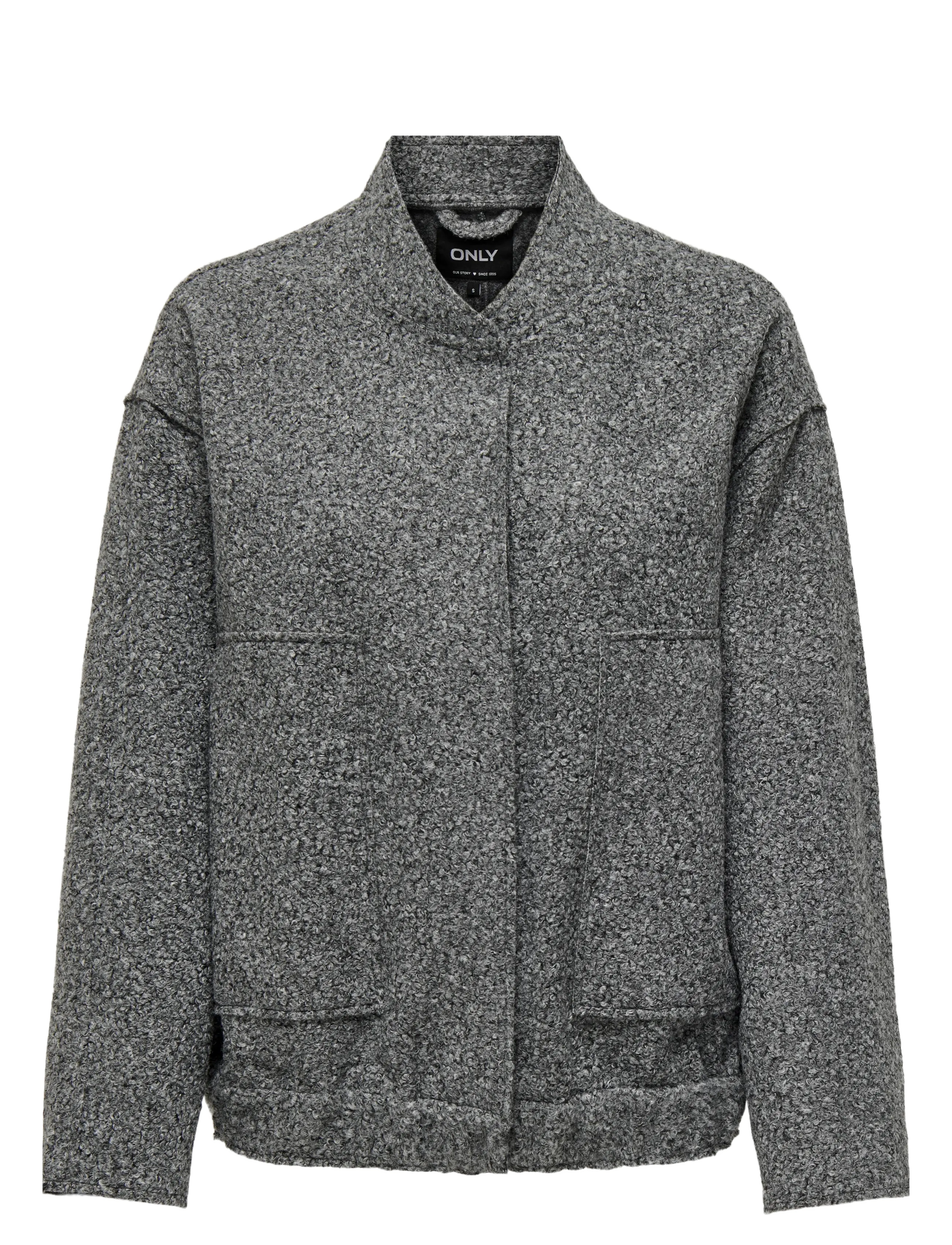 ONLY ONLGAIA BOUCLE BOMBER CC OTW - Jakker & Kåper - DARK GREY MELANGE / grey