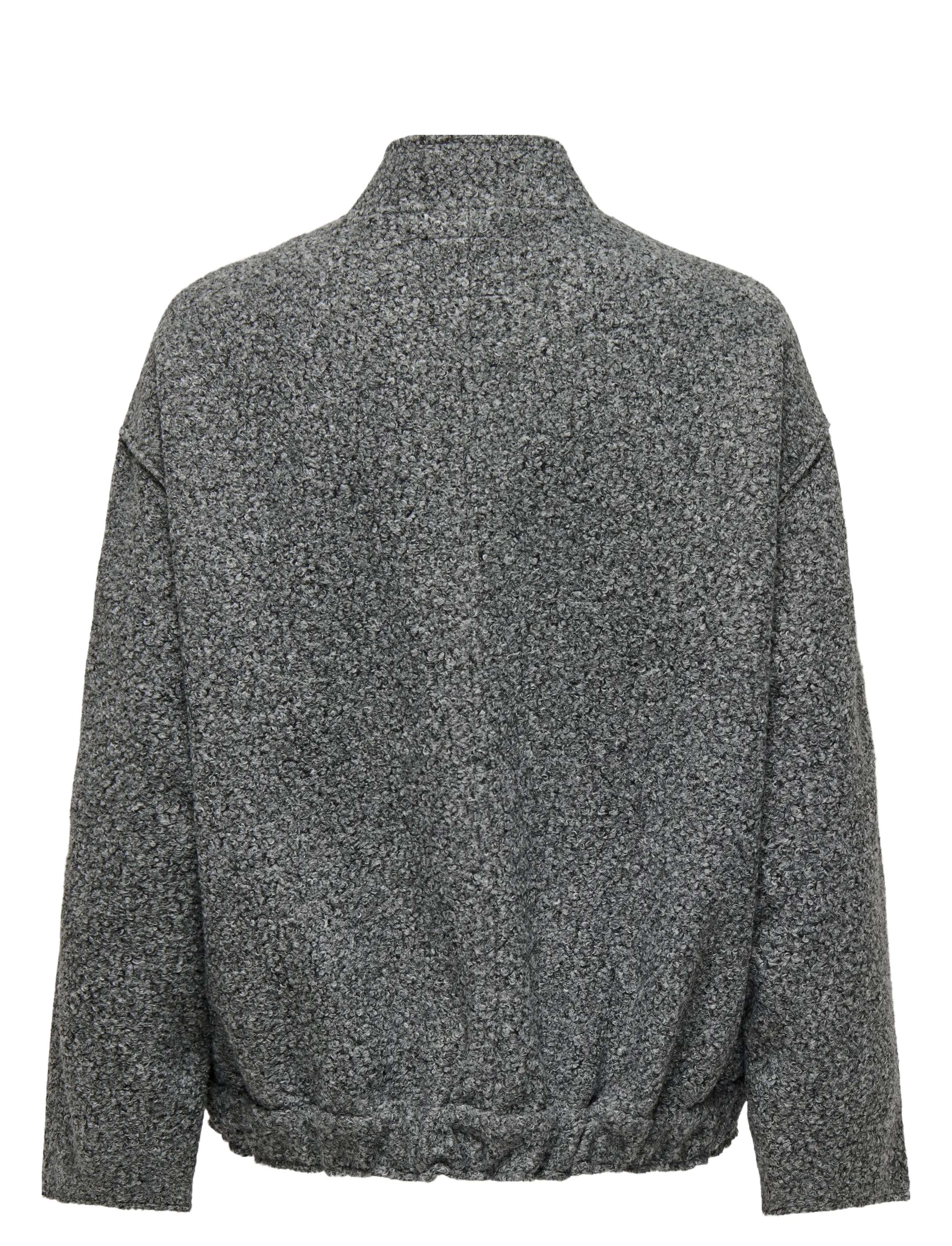 ONLY - ONLGAIA BOUCLE BOMBER CC OTW - overtøj - dark grey melange - 2