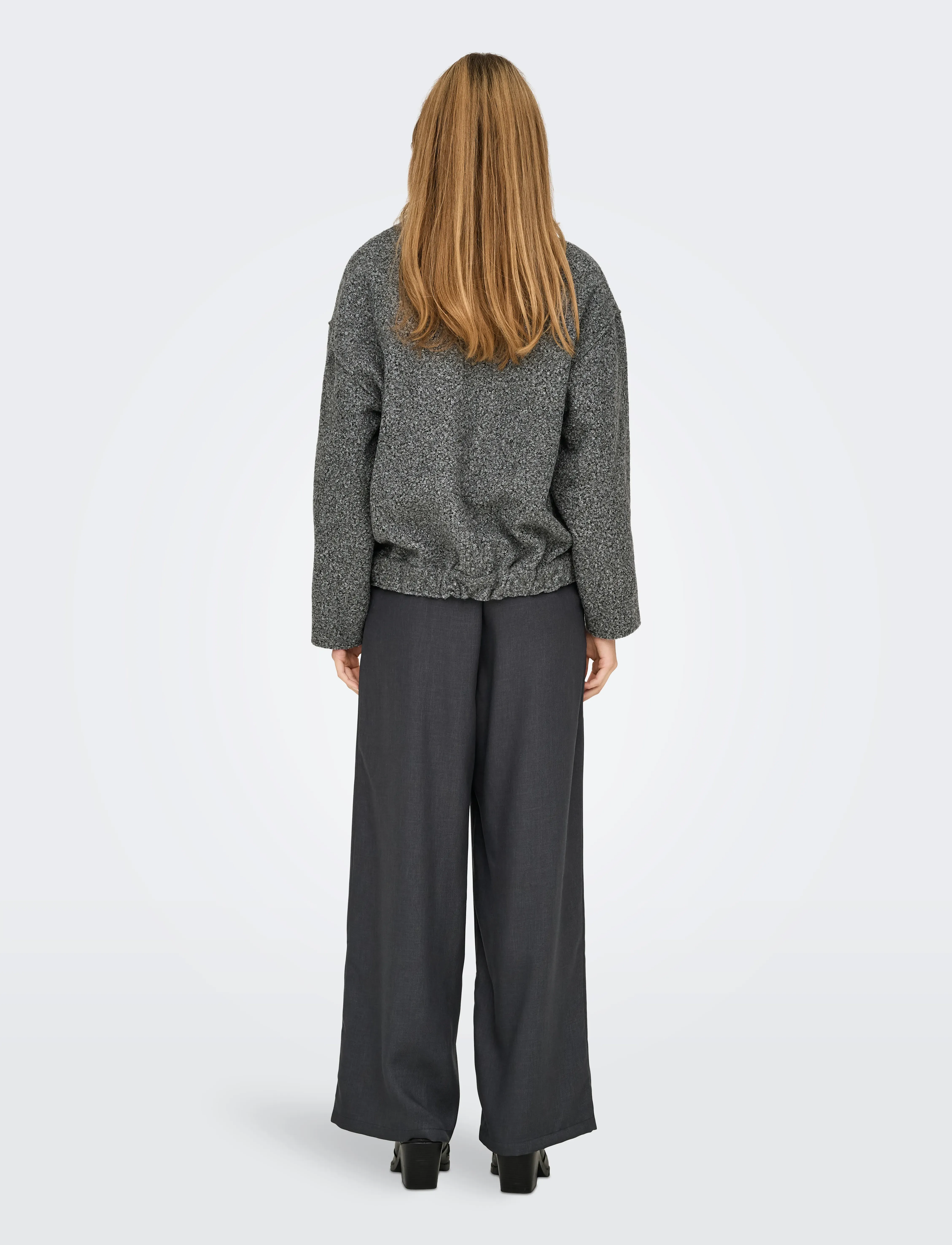 ONLY - ONLGAIA BOUCLE BOMBER CC OTW - overtøj - dark grey melange - 3