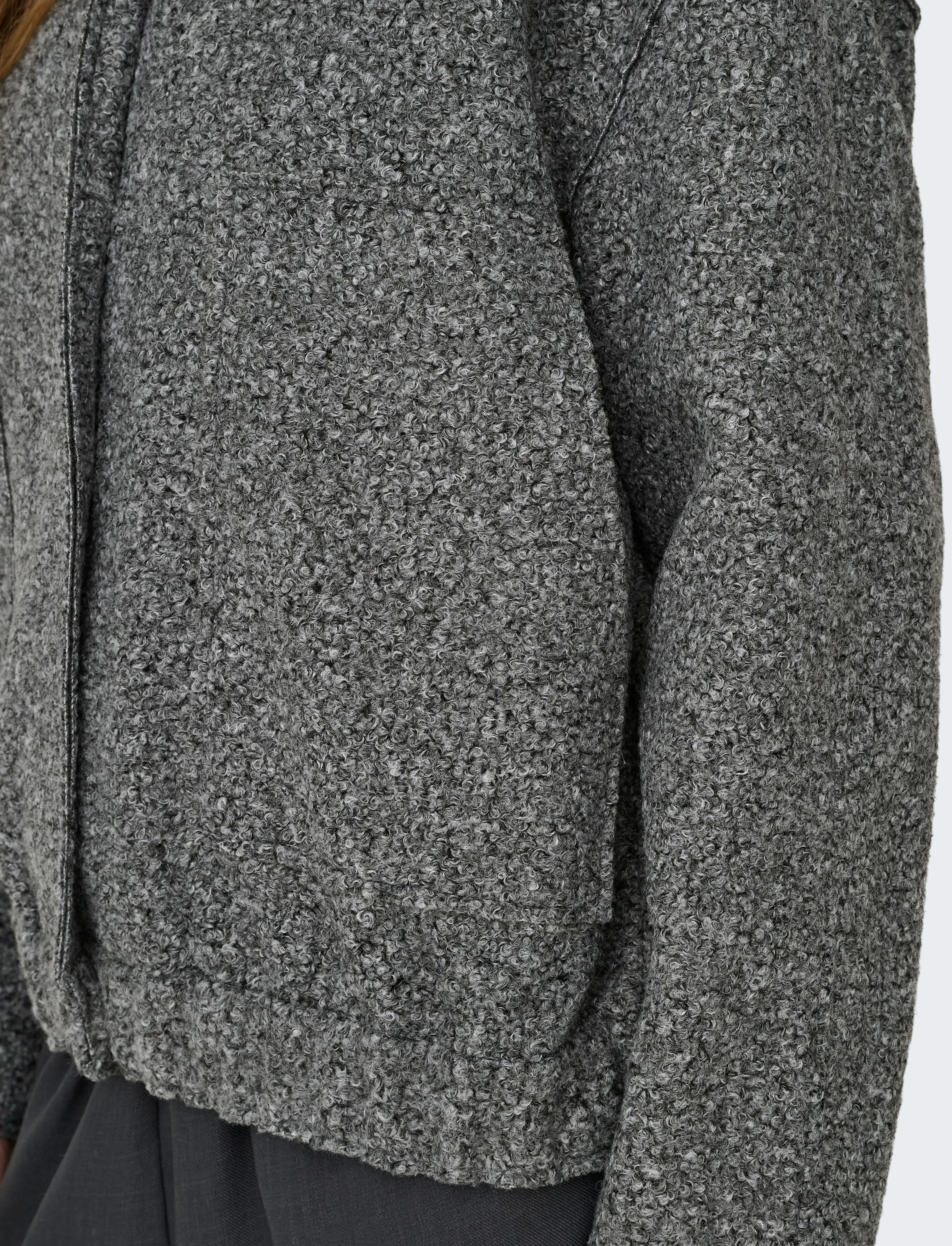 ONLY - ONLGAIA BOUCLE BOMBER CC OTW - overtøj - dark grey melange - 5