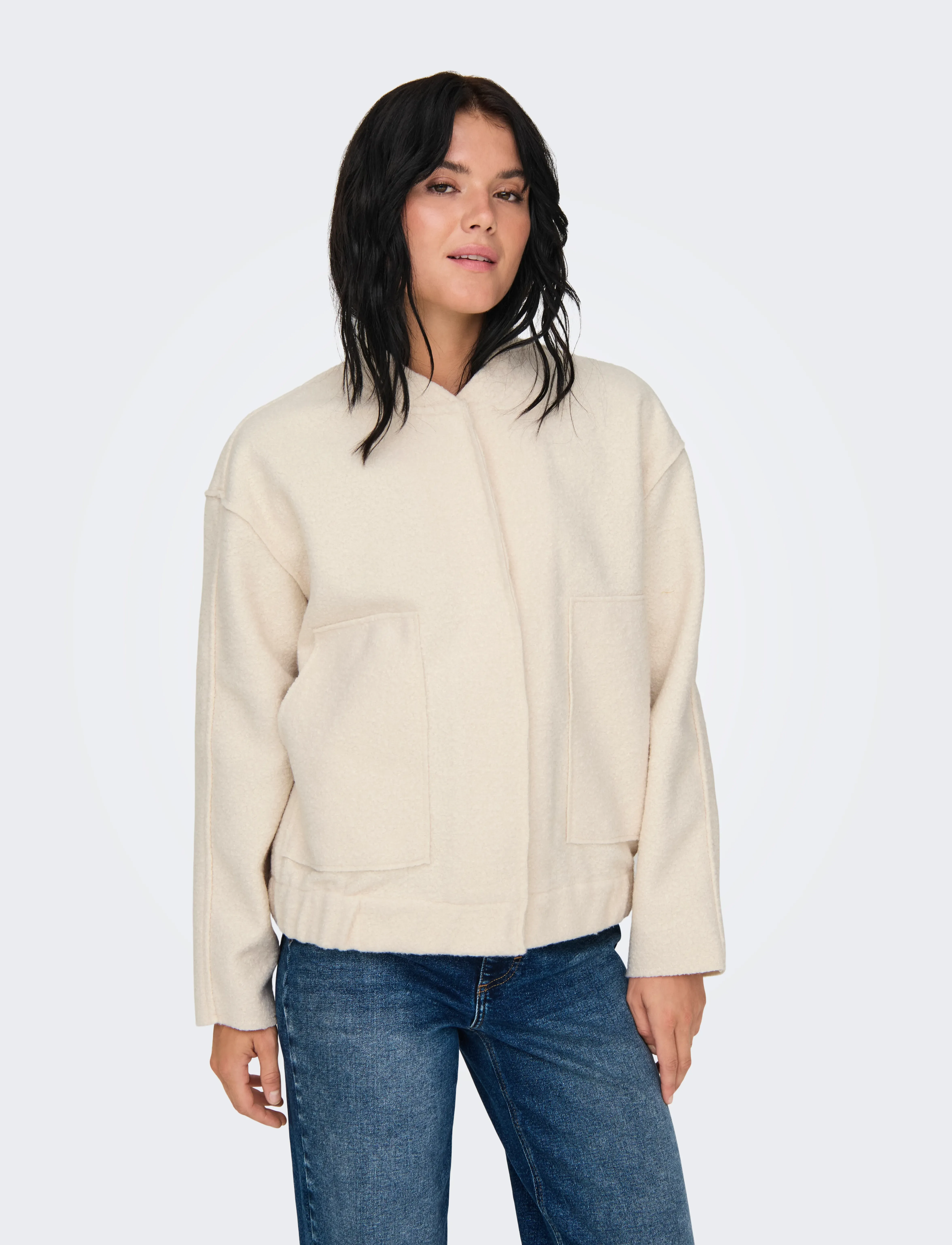 ONLY - ONLGAIA BOUCLE BOMBER CC OTW - overtøj - whisper white - 5
