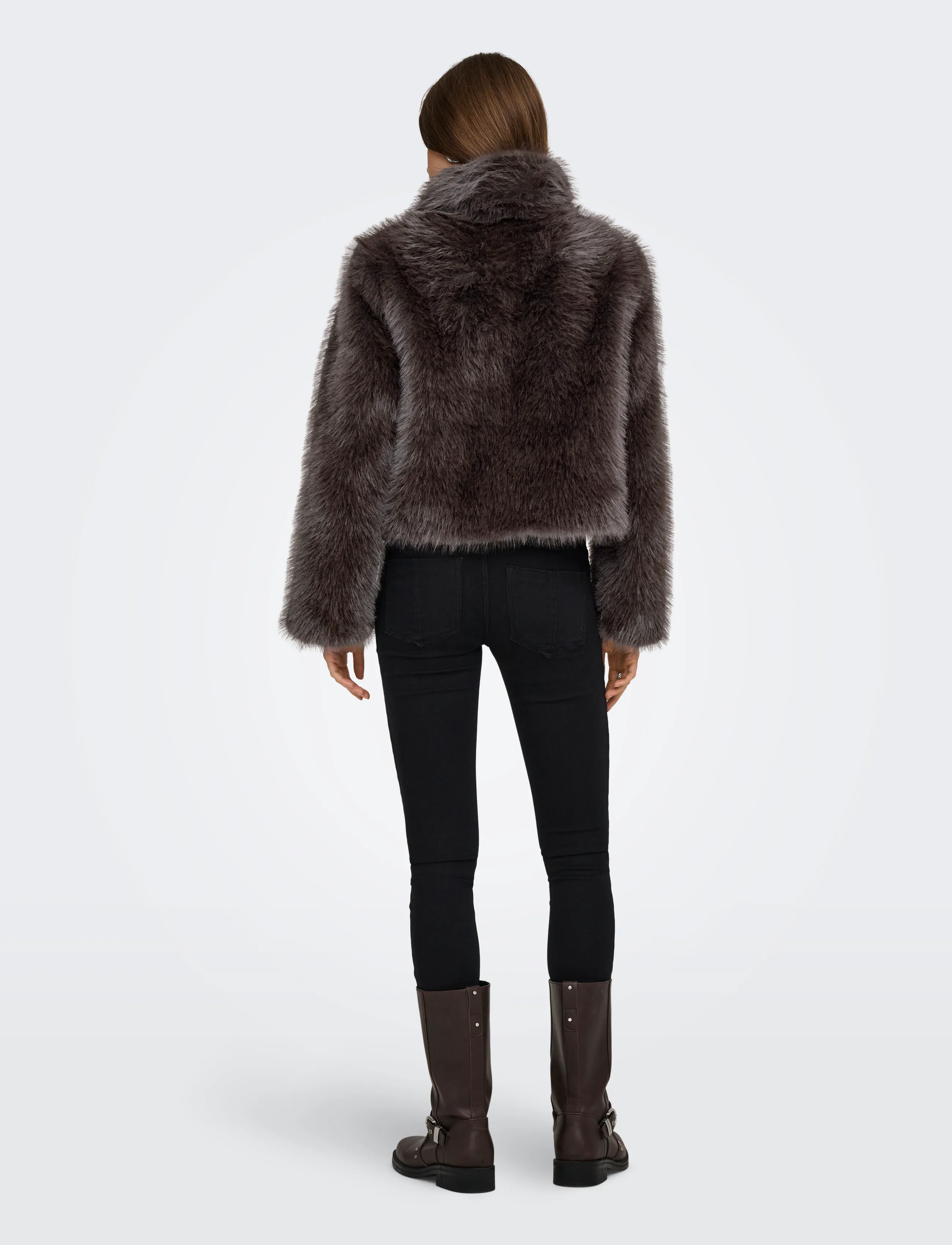 ONLY - ONLMANNY FAUX FUR JACKET OTW NOOS - fuskpäls - chocolate torte - 3