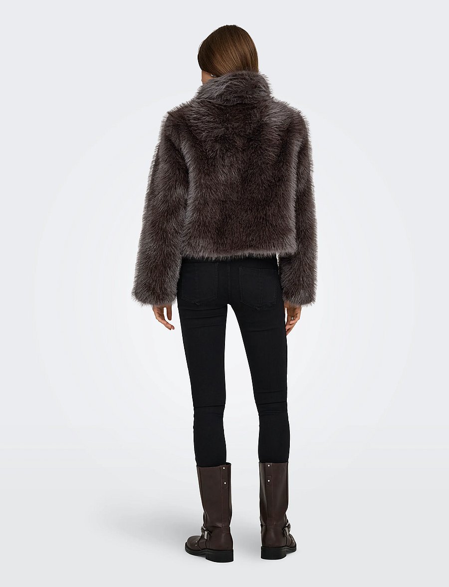 ONLY - ONLMANNY FAUX FUR JACKET OTW NOOS - fuskpäls - chocolate torte - 3