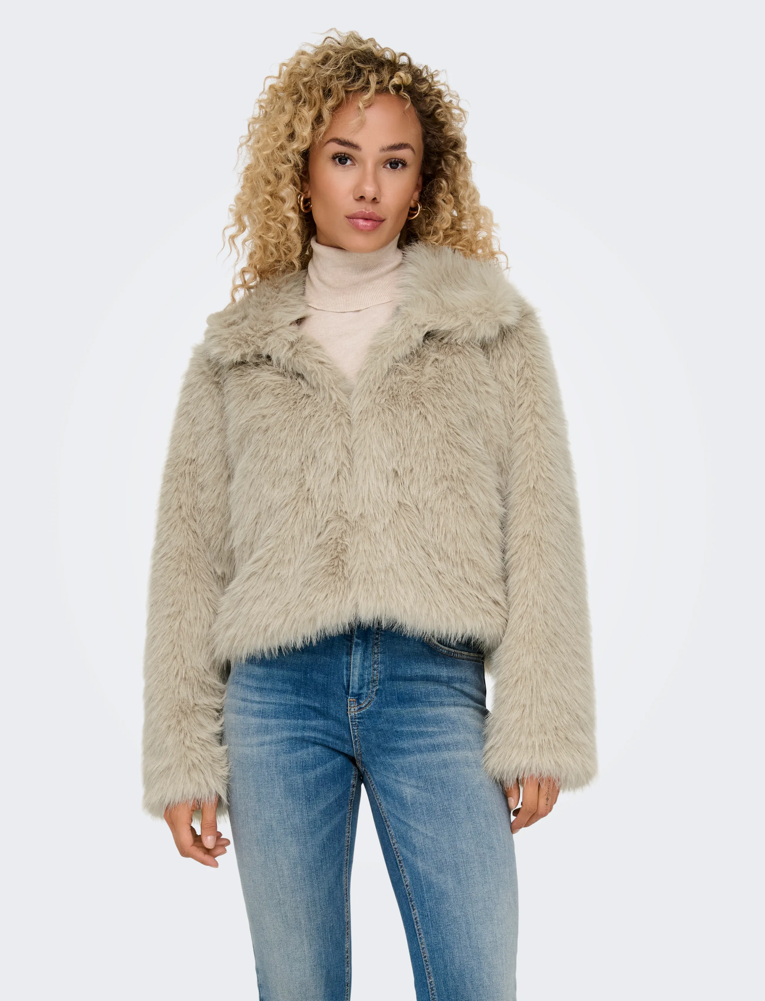 ONLY ONLMANNY FAUX FUR JACKET OTW NOOS - Kunstpelz - PUMICE STONE / beige