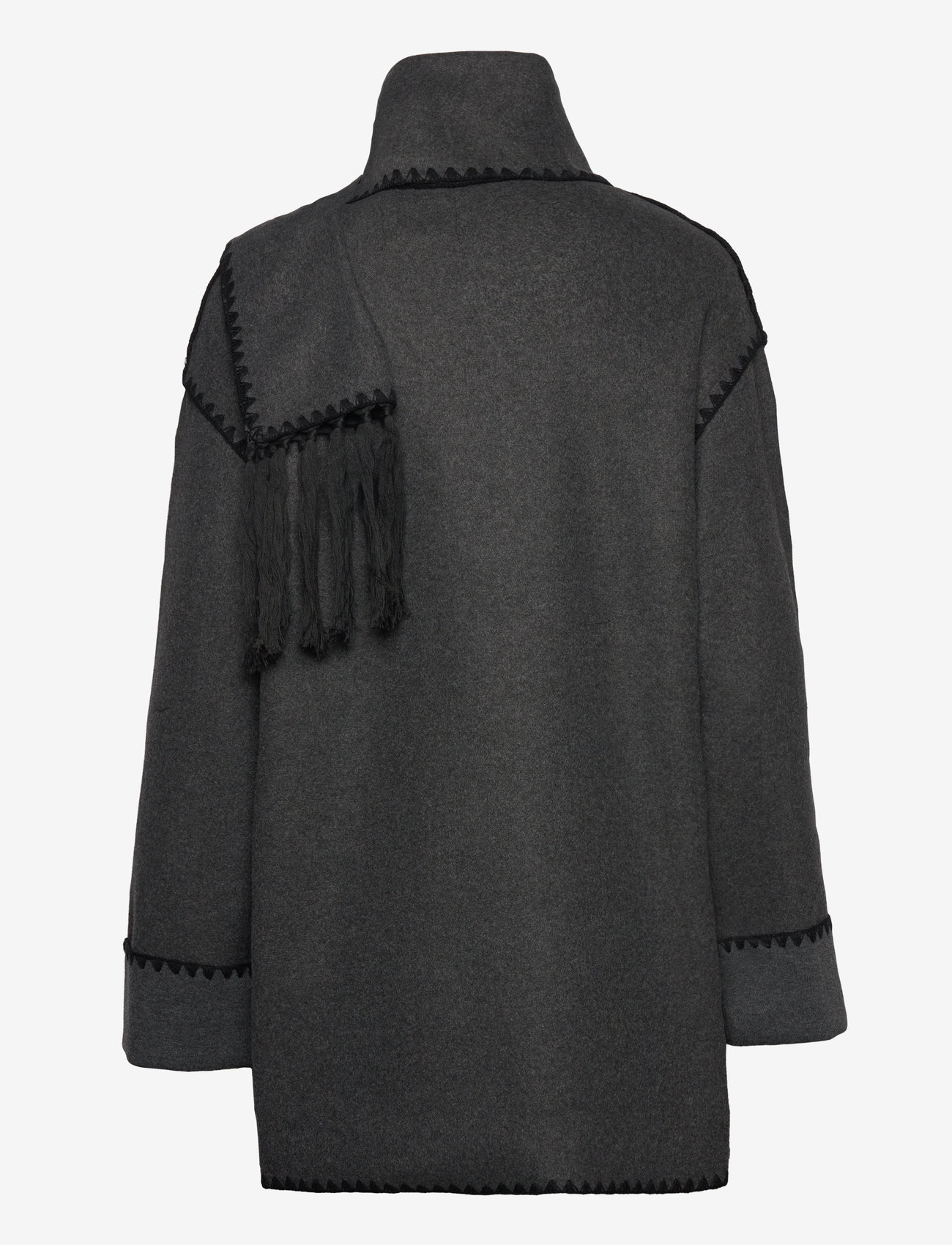 ONLY - ONLELBA LIFE SCALLOP EDGE SCARF COAT OTW - Üleriided - dark grey melange - 1