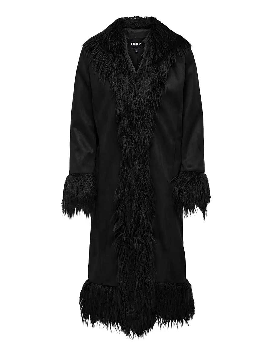 ONLY - ONLVIENNA FAUX SUEDE FUR COAT CC OTW - fuskpäls - black - 1