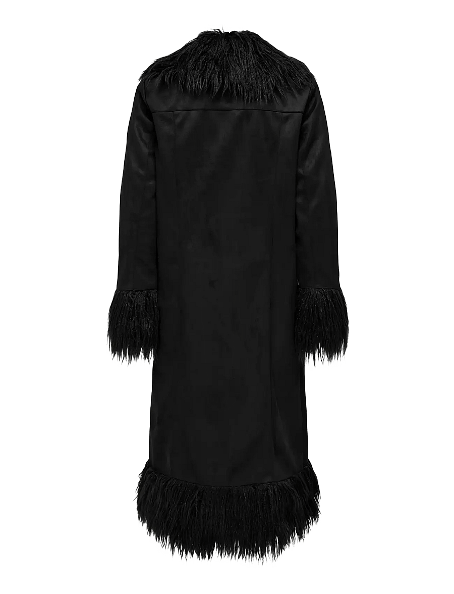ONLY - ONLVIENNA FAUX SUEDE FUR COAT CC OTW - fuskpäls - black - 2