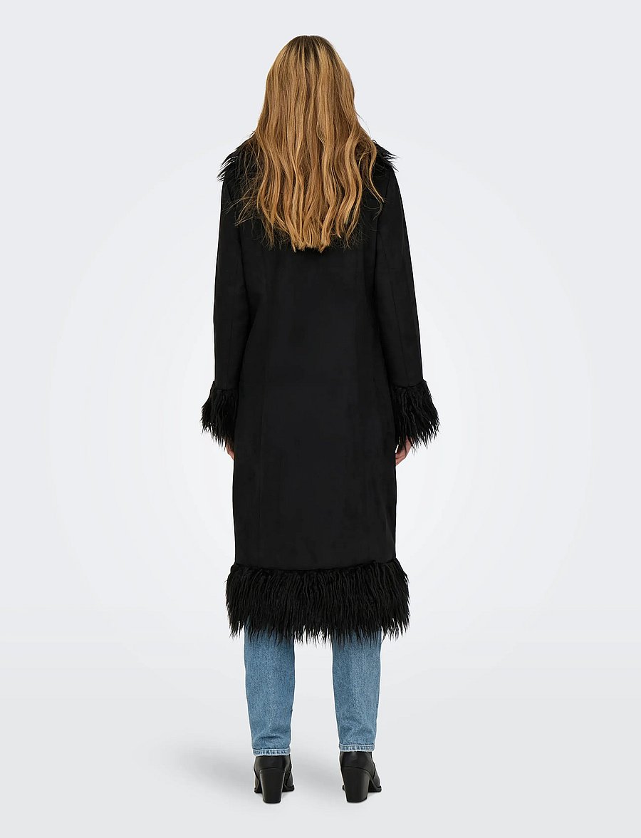 ONLY - ONLVIENNA FAUX SUEDE FUR COAT CC OTW - fuskpäls - black - 3