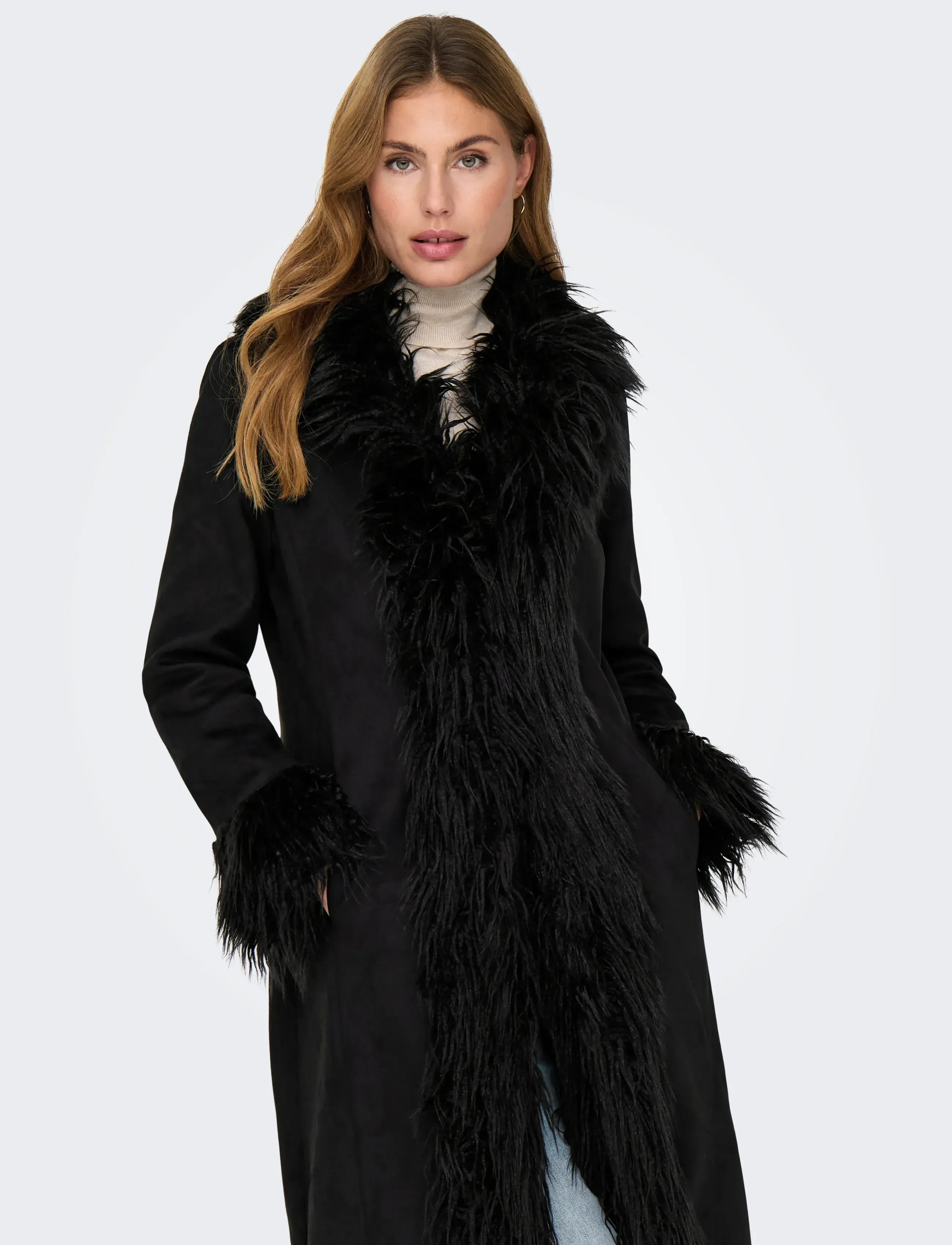 ONLY - ONLVIENNA FAUX SUEDE FUR COAT CC OTW - sztuczne futro - black - 5