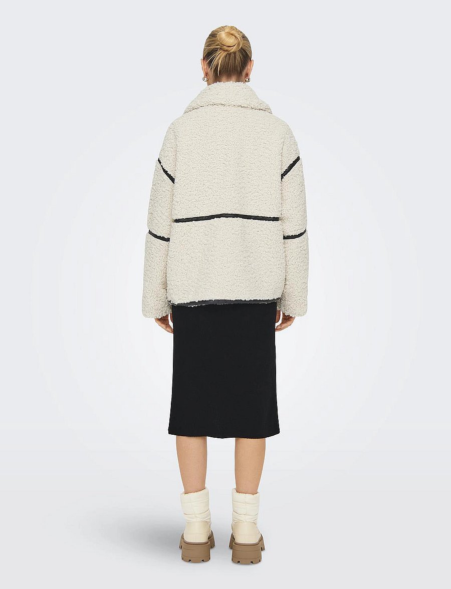 ONLY - ONLPARIS TEDDY JACKET OTW CC - kunstkarusnahk - white sand - 3