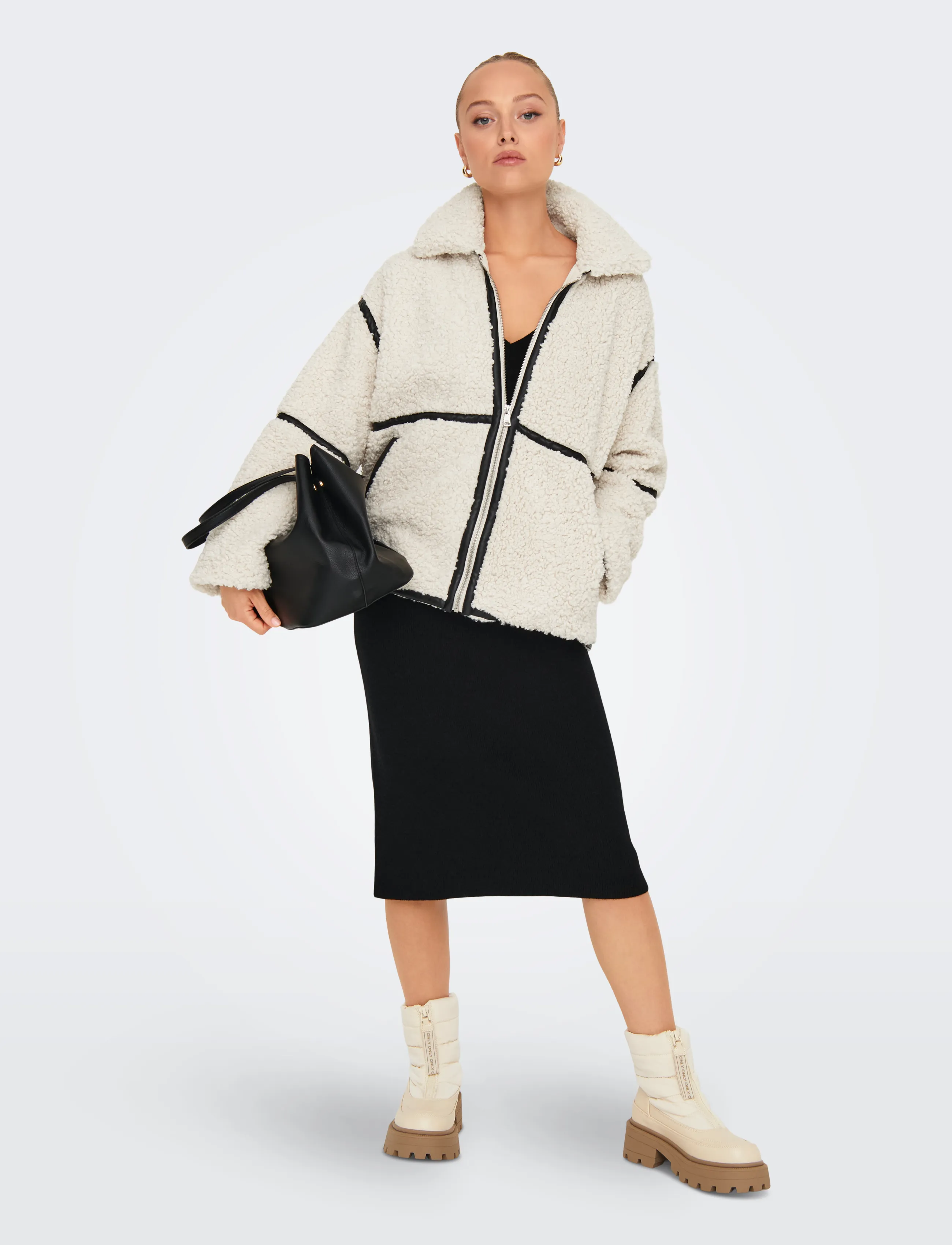 ONLY - ONLPARIS TEDDY JACKET OTW CC - Üleriided - white sand - 4