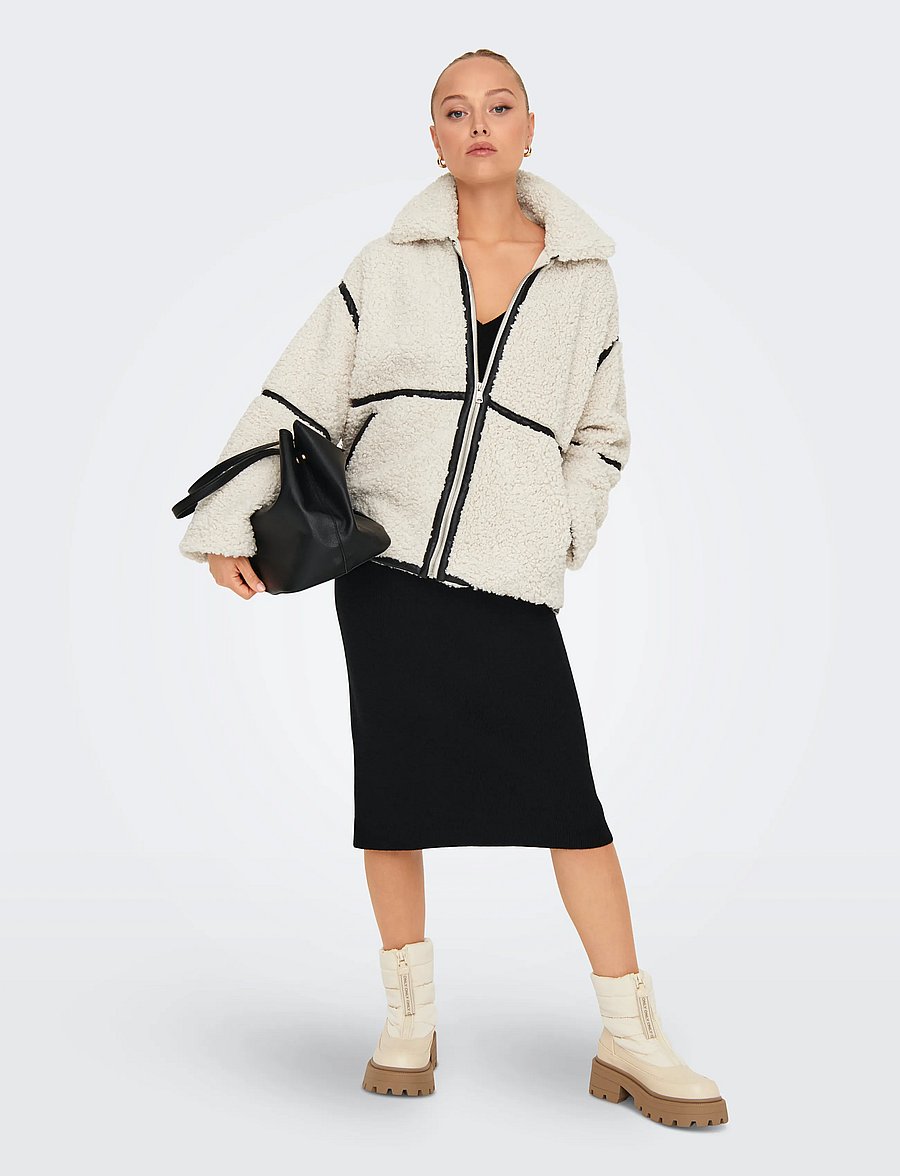 ONLY - ONLPARIS TEDDY JACKET OTW CC - kunstkarusnahk - white sand - 4