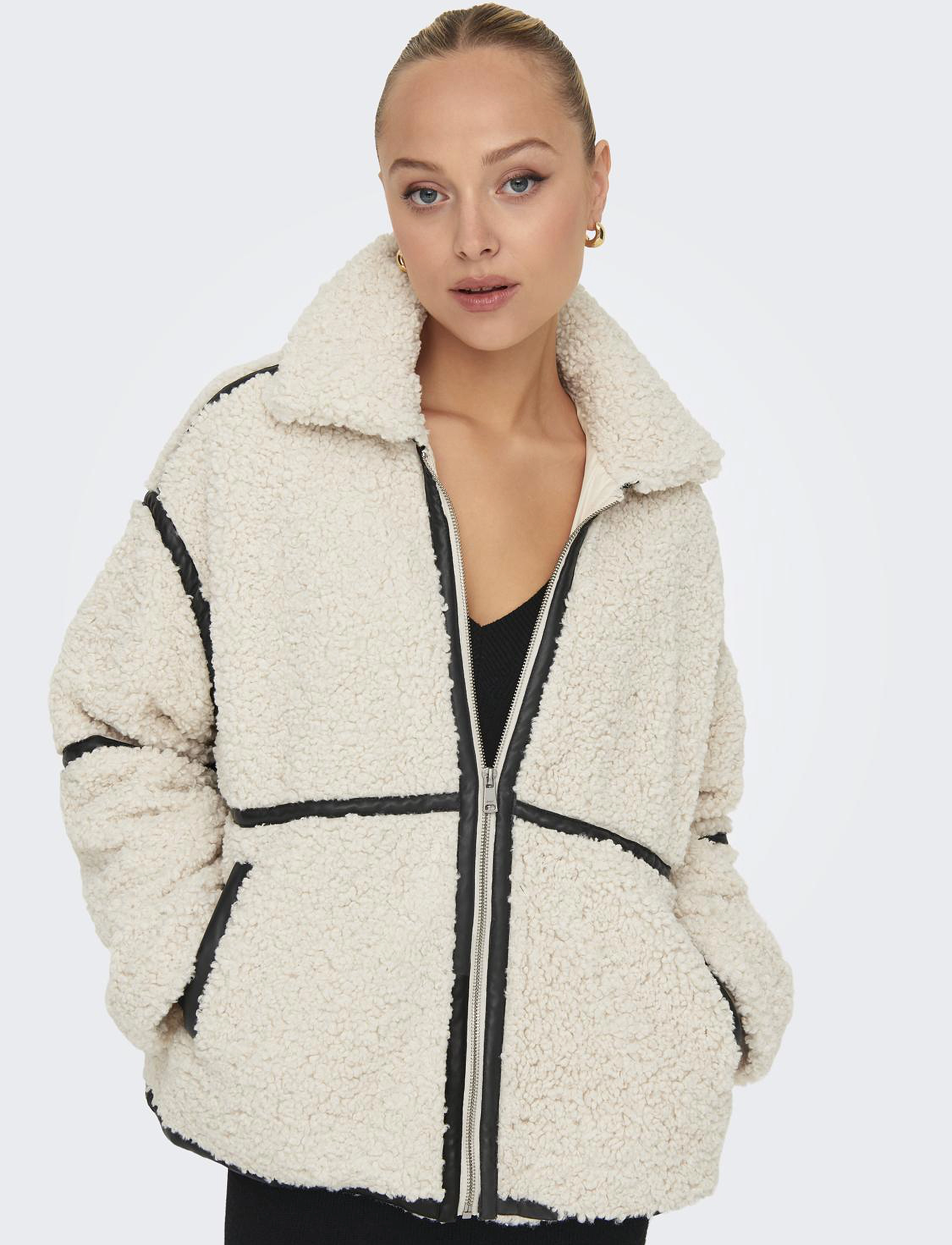 ONLY - ONLPARIS TEDDY JACKET OTW CC - Üleriided - white sand - 5