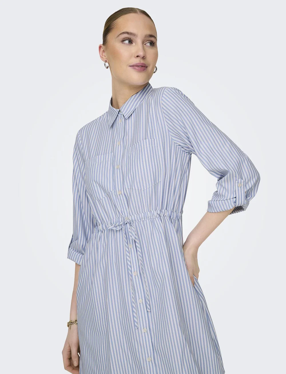 ONLY - ONLSARAH LS SHIRT DRESS WVN - skjortklänningar - bright white - 5