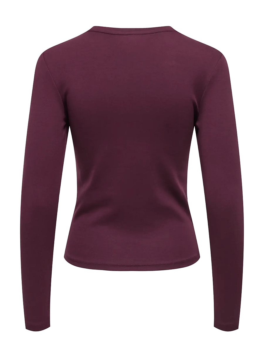 ONLY - ONLRILEY O-NECK L/S TOP JRS NOOS - langærmede toppe - winetasting - 2