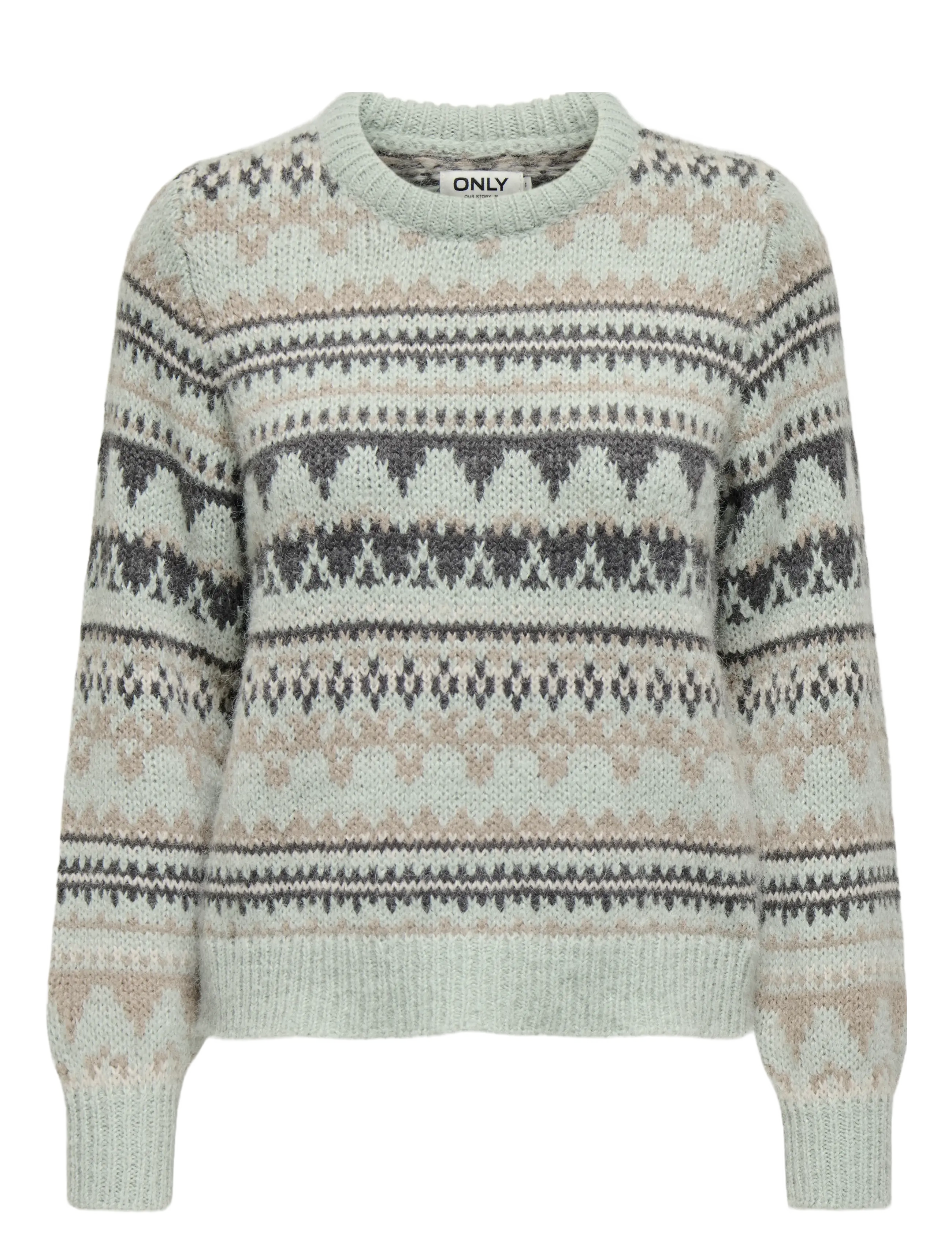 ONLY ONLMONTANA L/S LIFE O-NECK CC KNT - Strickmode - AQUA GRAY / green