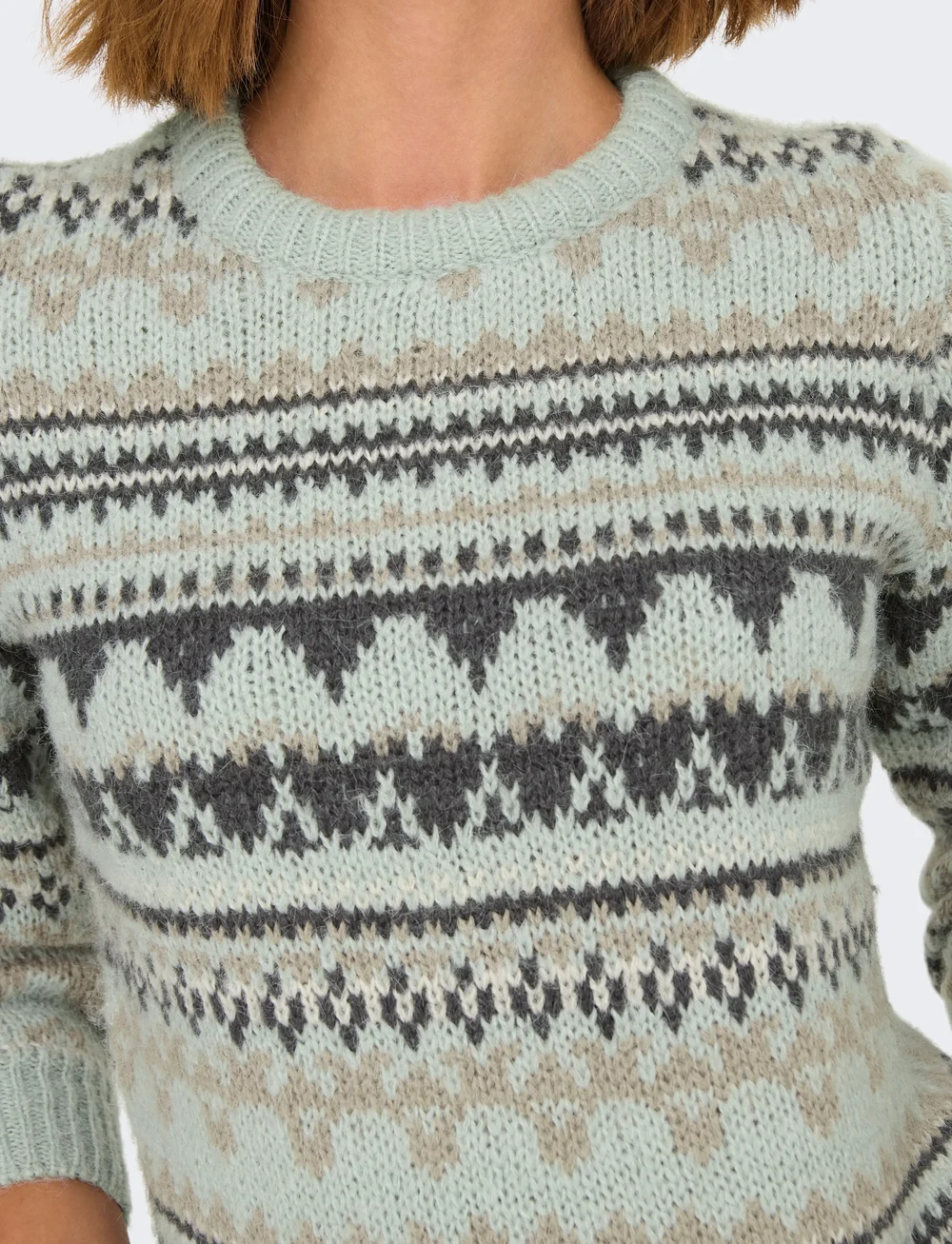 ONLY - ONLMONTANA L/S LIFE O-NECK CC KNT - peysur - aqua gray - 4